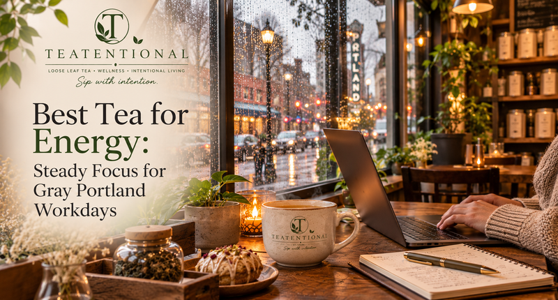 Best tea for energy and focus - loose leaf black and green tea for the workday, Teatentional