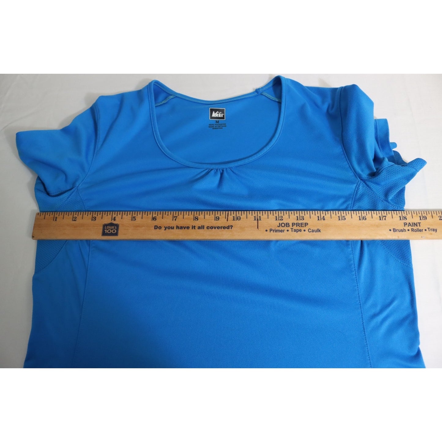 REI Blue Medium Short Sleeve Top Sports Mesh Armpits
