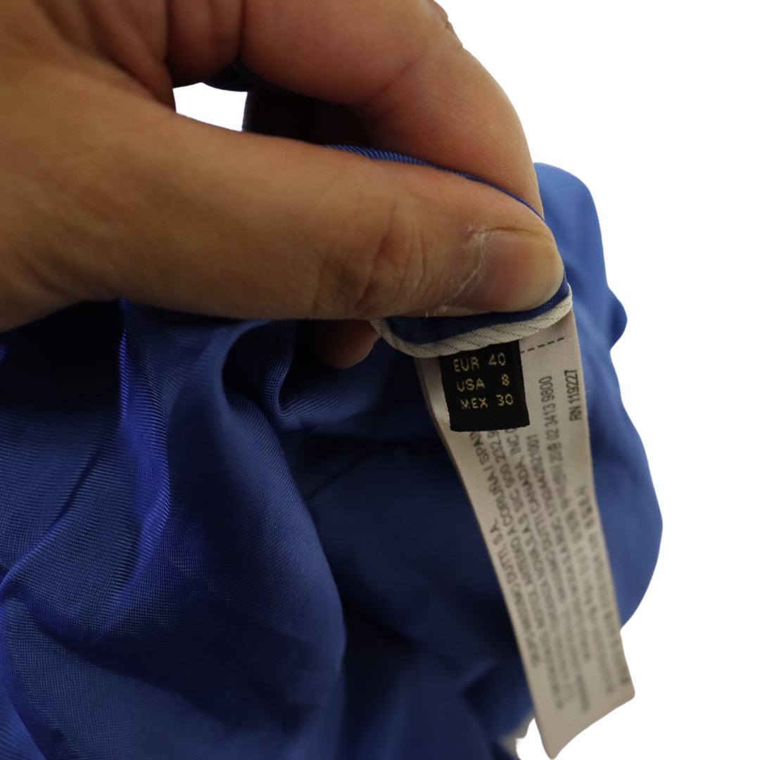 Massimo Dutti Blue Zip Up Jacket Long Sleeve Asymmetrical (K)