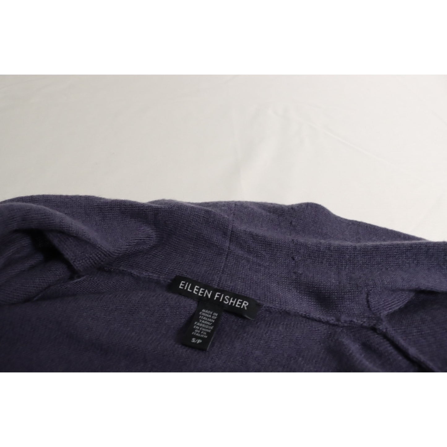 Eileen Fisher Purple Open Cardigan Size Small Merino Wool Long Sleeve