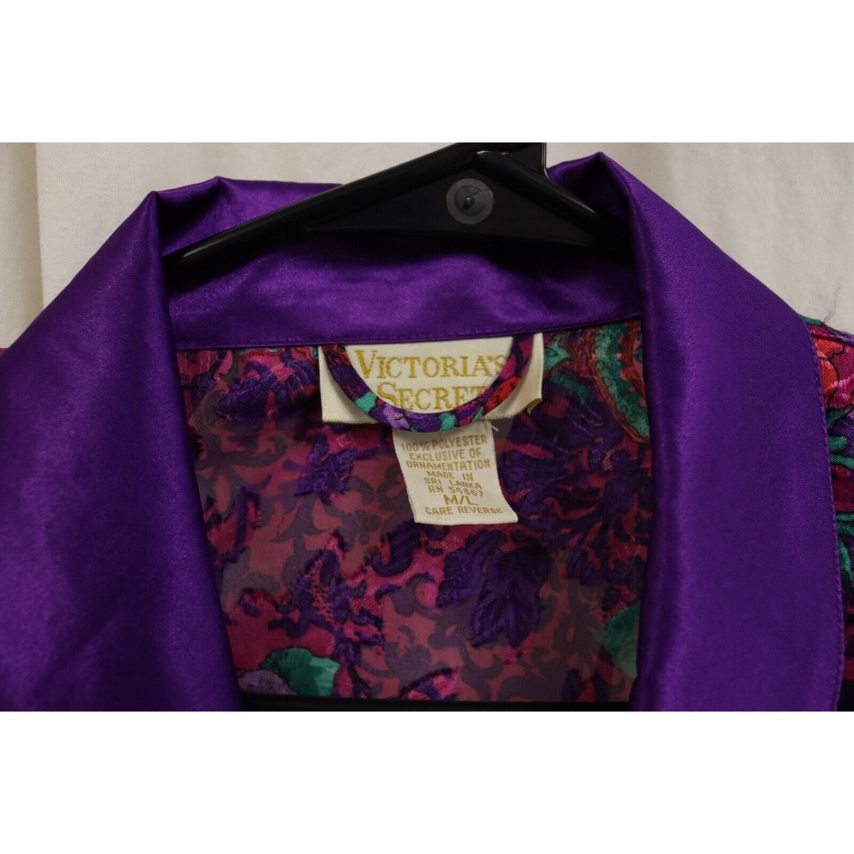 Vintage 90s Victoria’s Secret Gold Label Floral Midi Kimono Robe ~ M/L w/tie