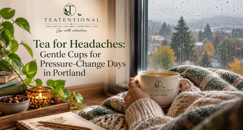 Tea for headaches - gentle ginger and peppermint tea for weather-change days, Teatentional