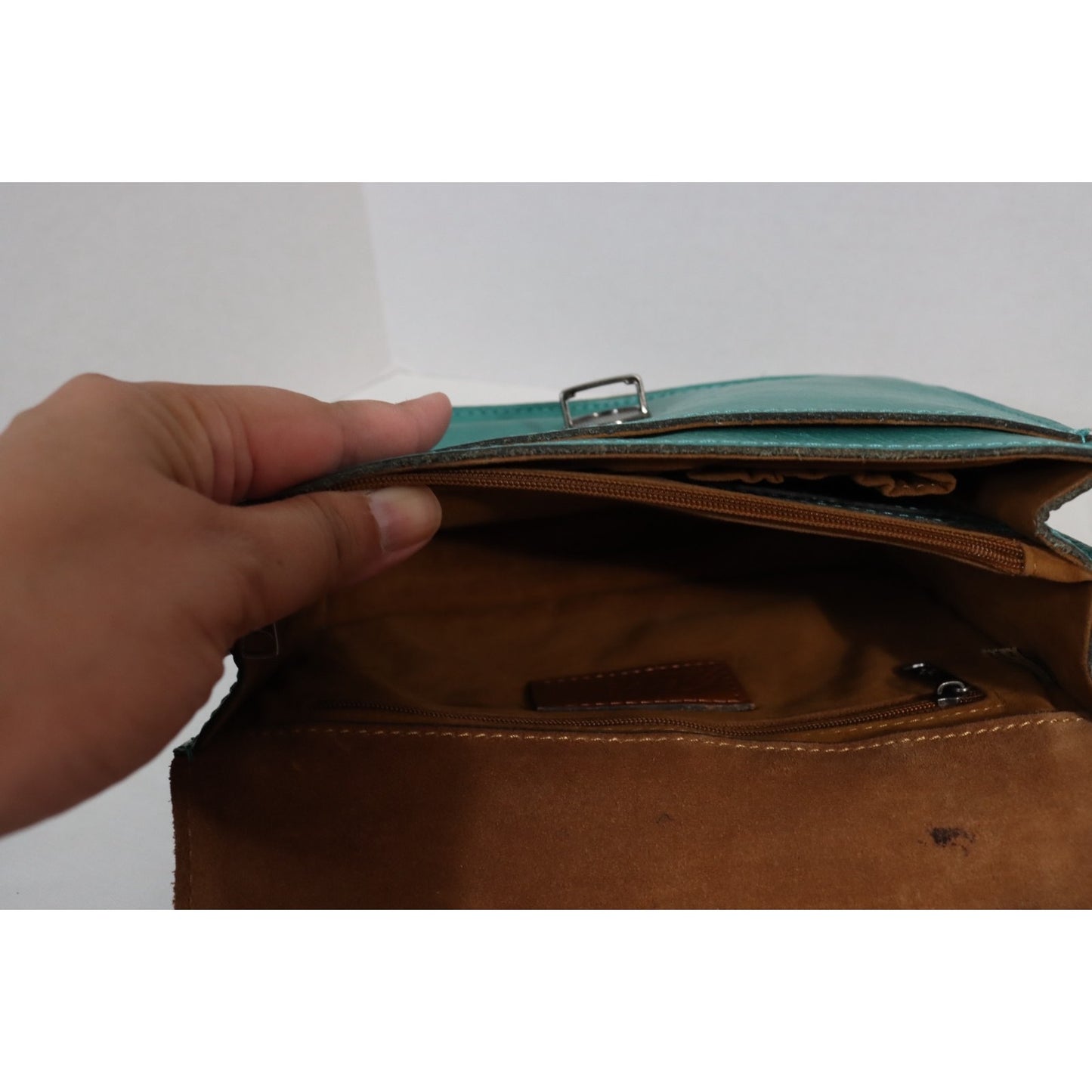 Patricia Nash Lanza Green Crossbody Leather Bag Silver Hardware (38)