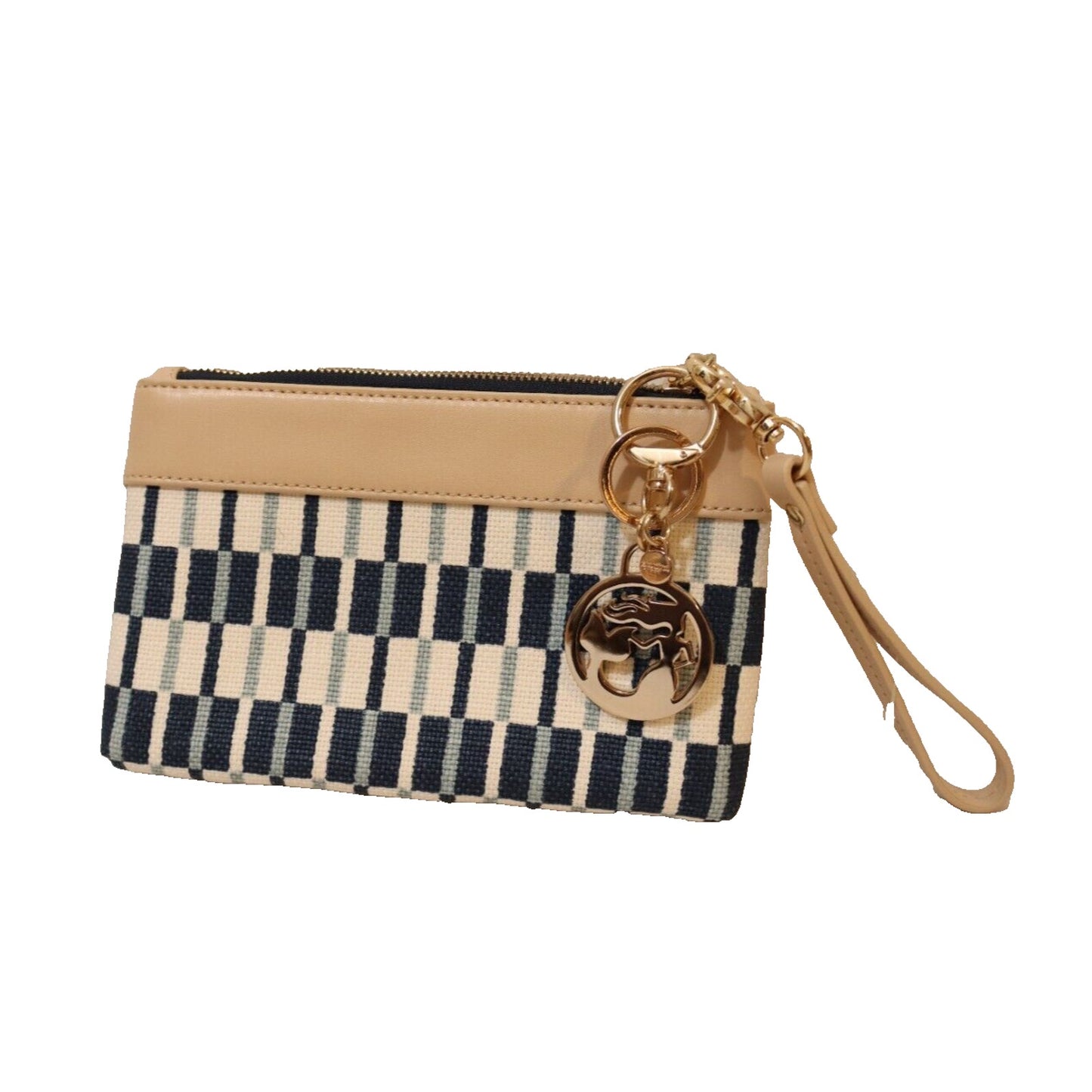 Spartan Wristlet Keychain and Tassel Blue and White