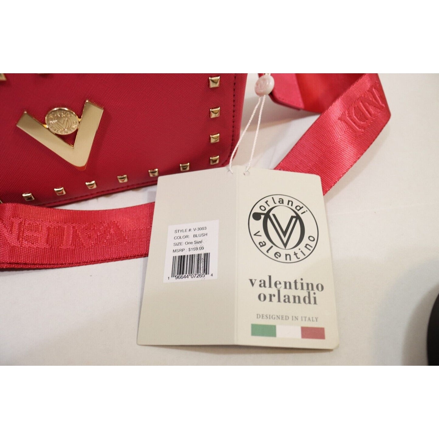 Valentino Orlandi Studded Blush Pink Camera Bag Crossbody Designed in Italy