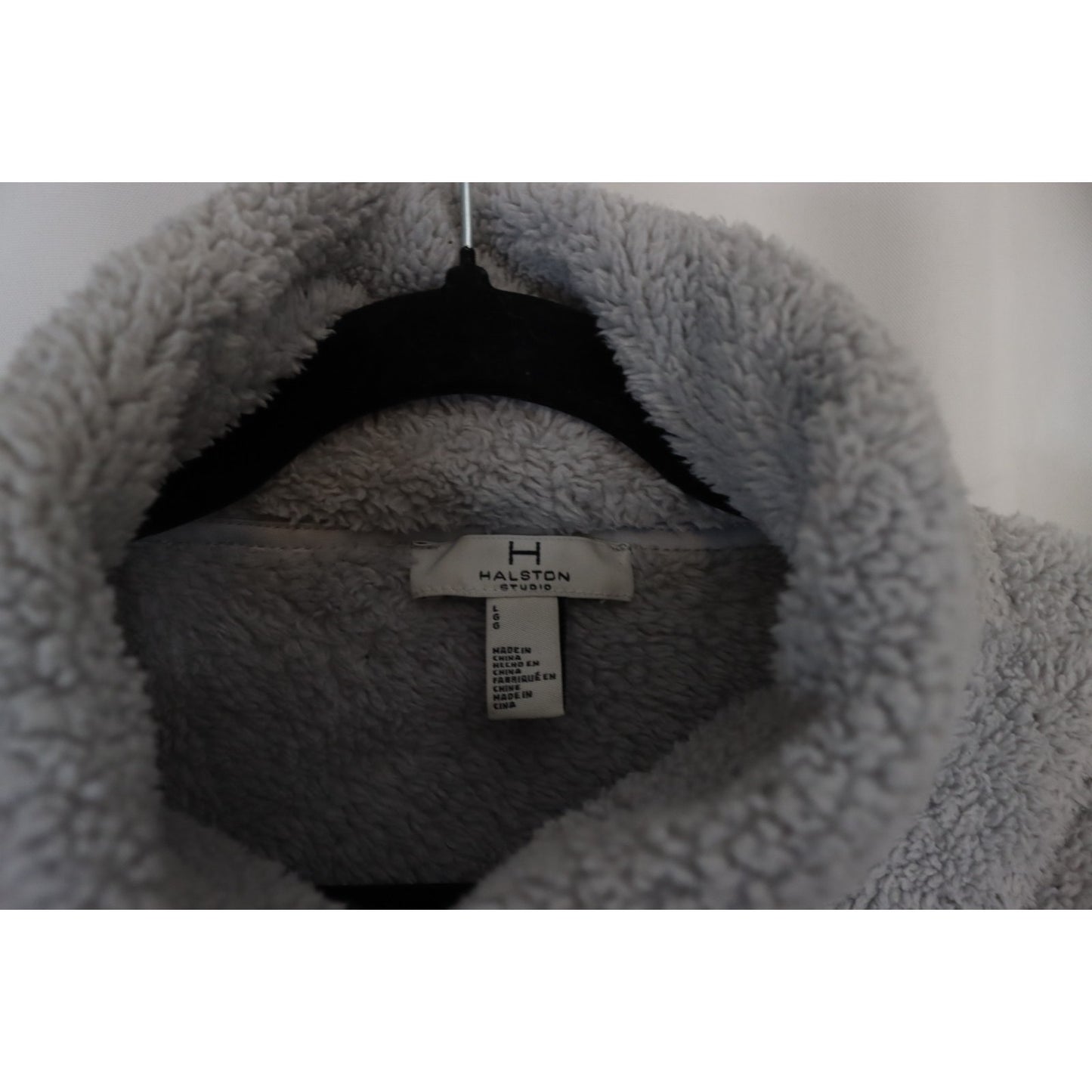 H Halston Studio Large Grey Sweater 1/2 Zip