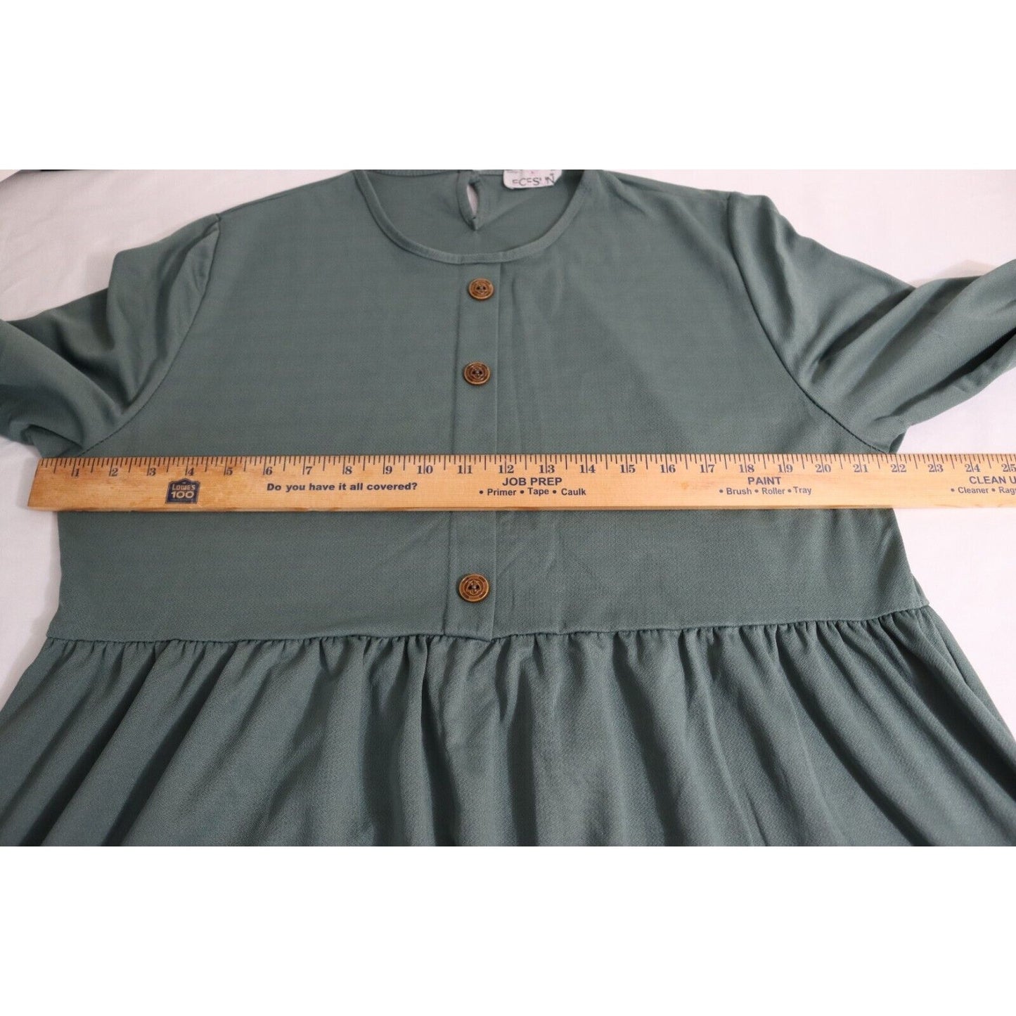 Abaya Green Maxi Dress Long Sleeve ECESUN 50 Faux Button