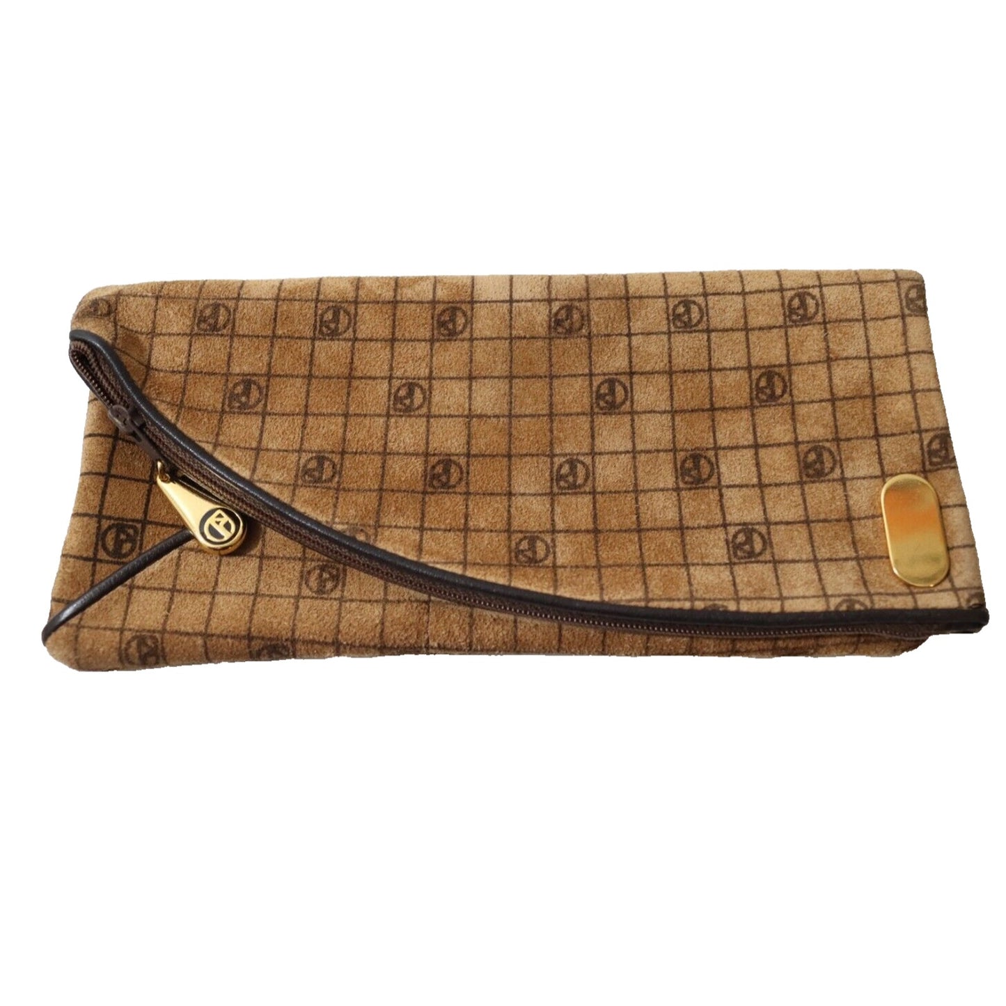 Nazareno Gabrielli Leather Wallet Mid Century Clutch Logo Flaw Lambskin