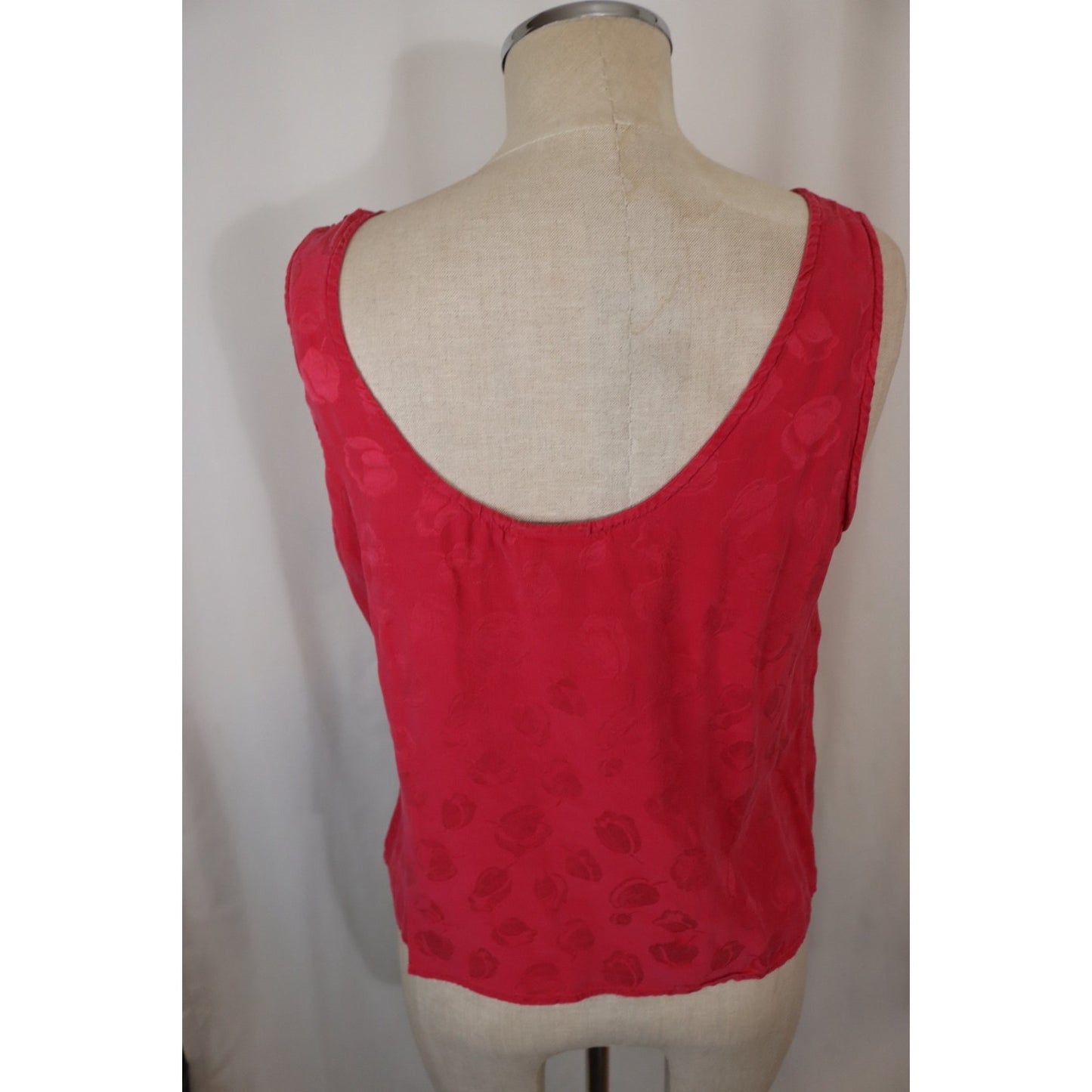 Silx Silk Top Large Short Sleeve Cropped Red
