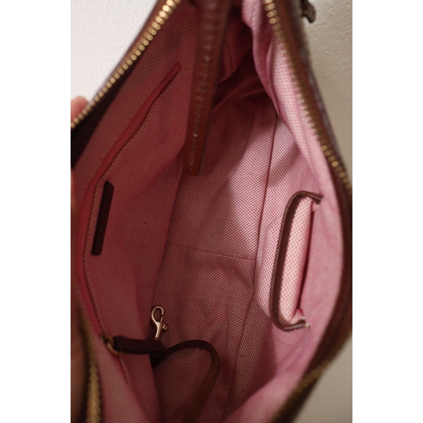 Dooney and Bourke Monogram Brown and Beige Bag Flaw No Strap