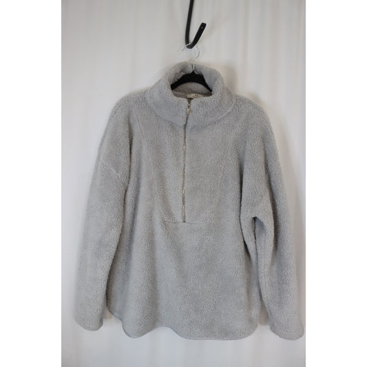 H Halston Studio Large Grey Sweater 1/2 Zip