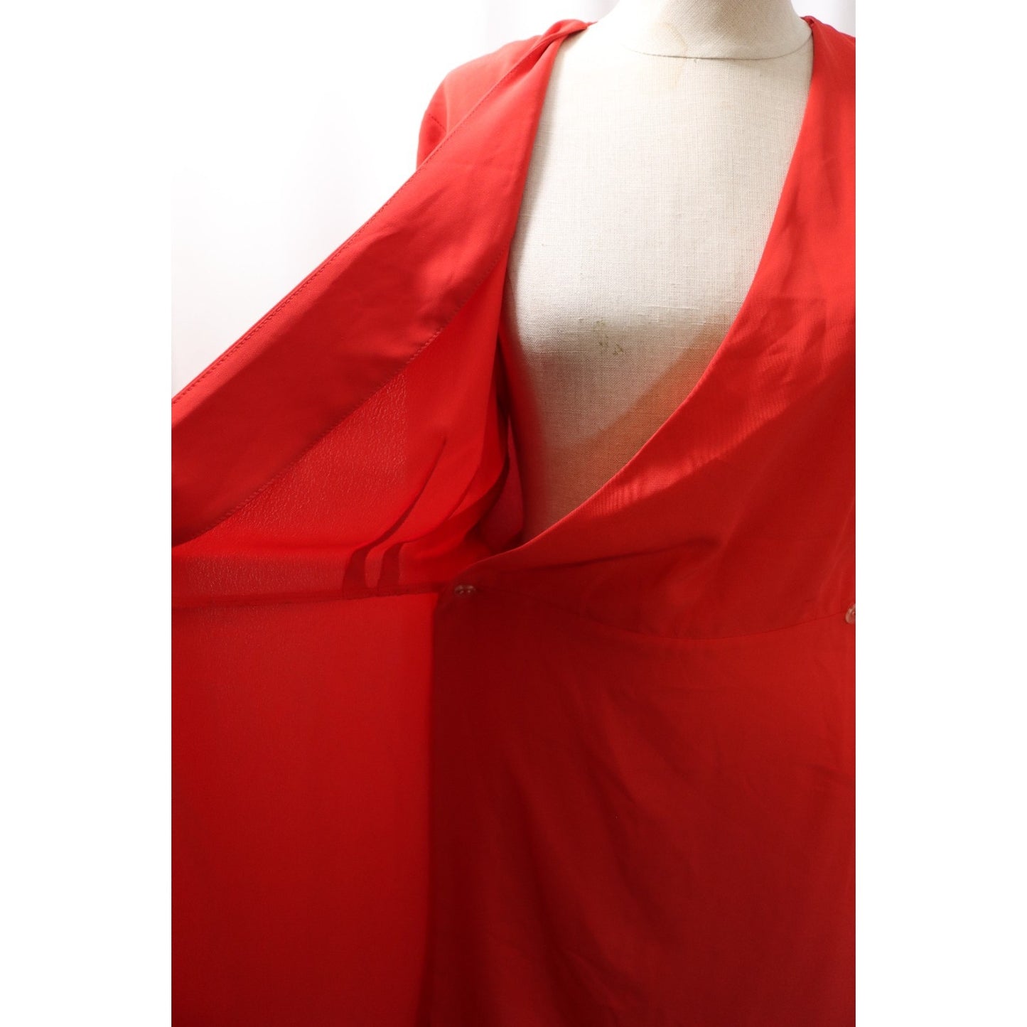Topshop Red Wrapped Dress Size 6 Long Sleeve Polyester