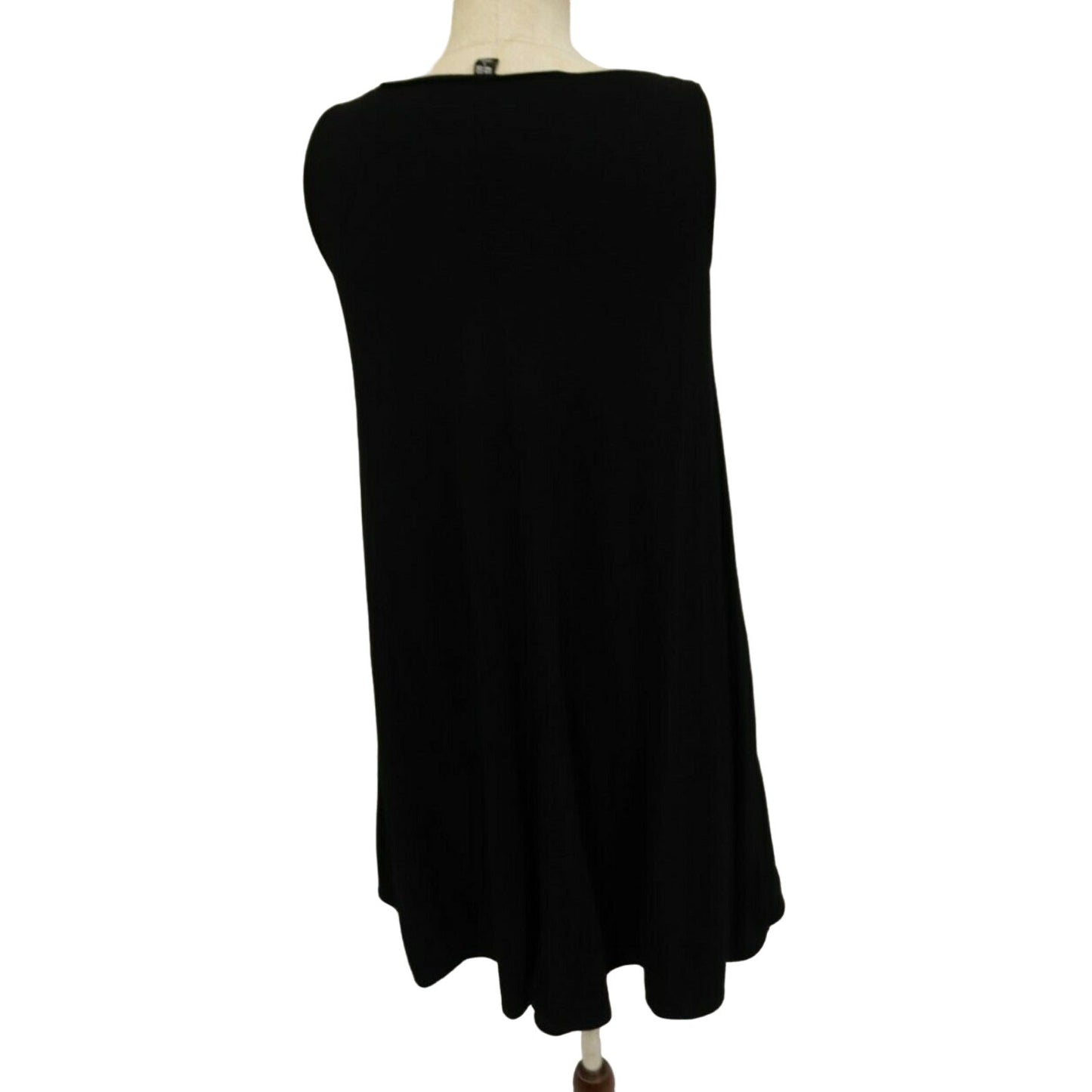 Uniqlo Black Sleeveless A-line Flare Dress Size Small (a)