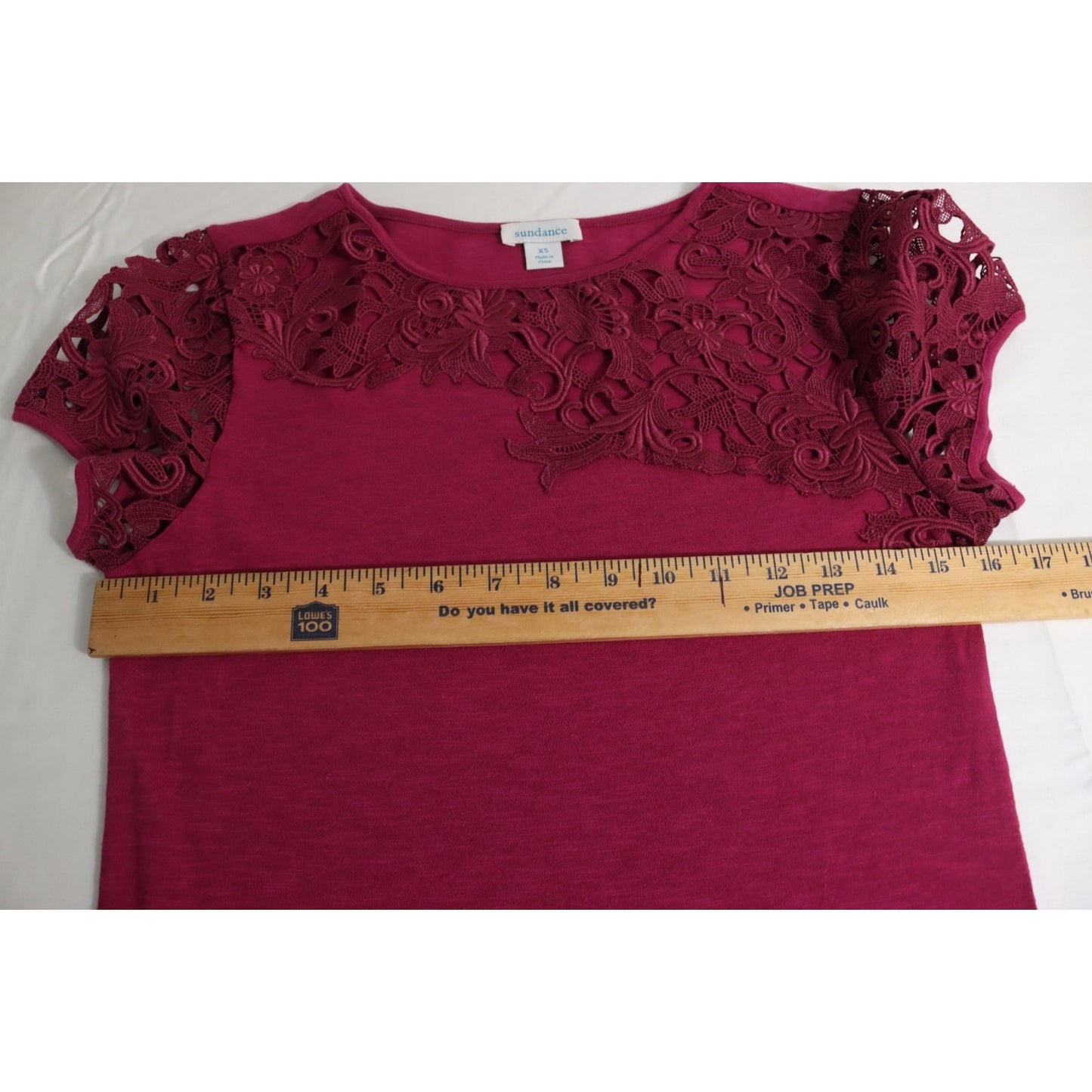 Sundance Short Sleeve Top XS Lace Purple Short Sleeve