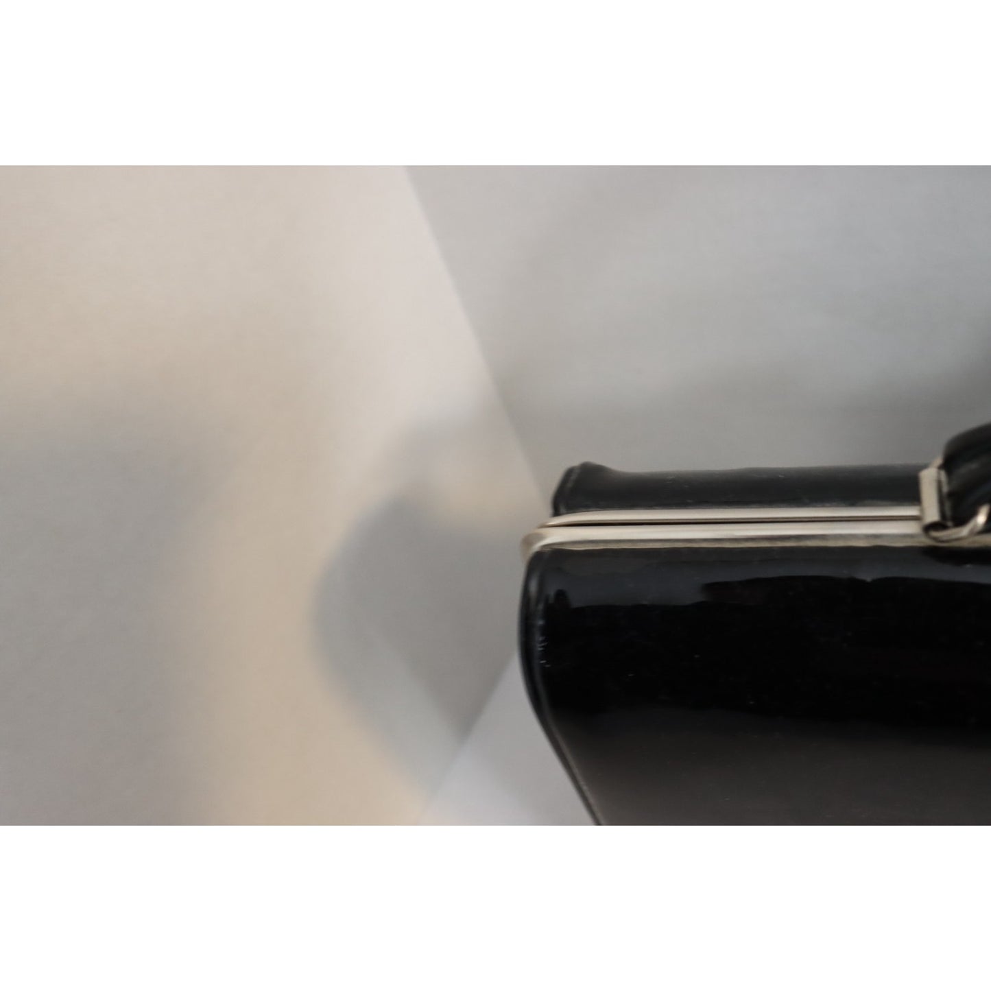 Vintage Dover Black Patent Leather Handbag Made in USA Top Handle Bag