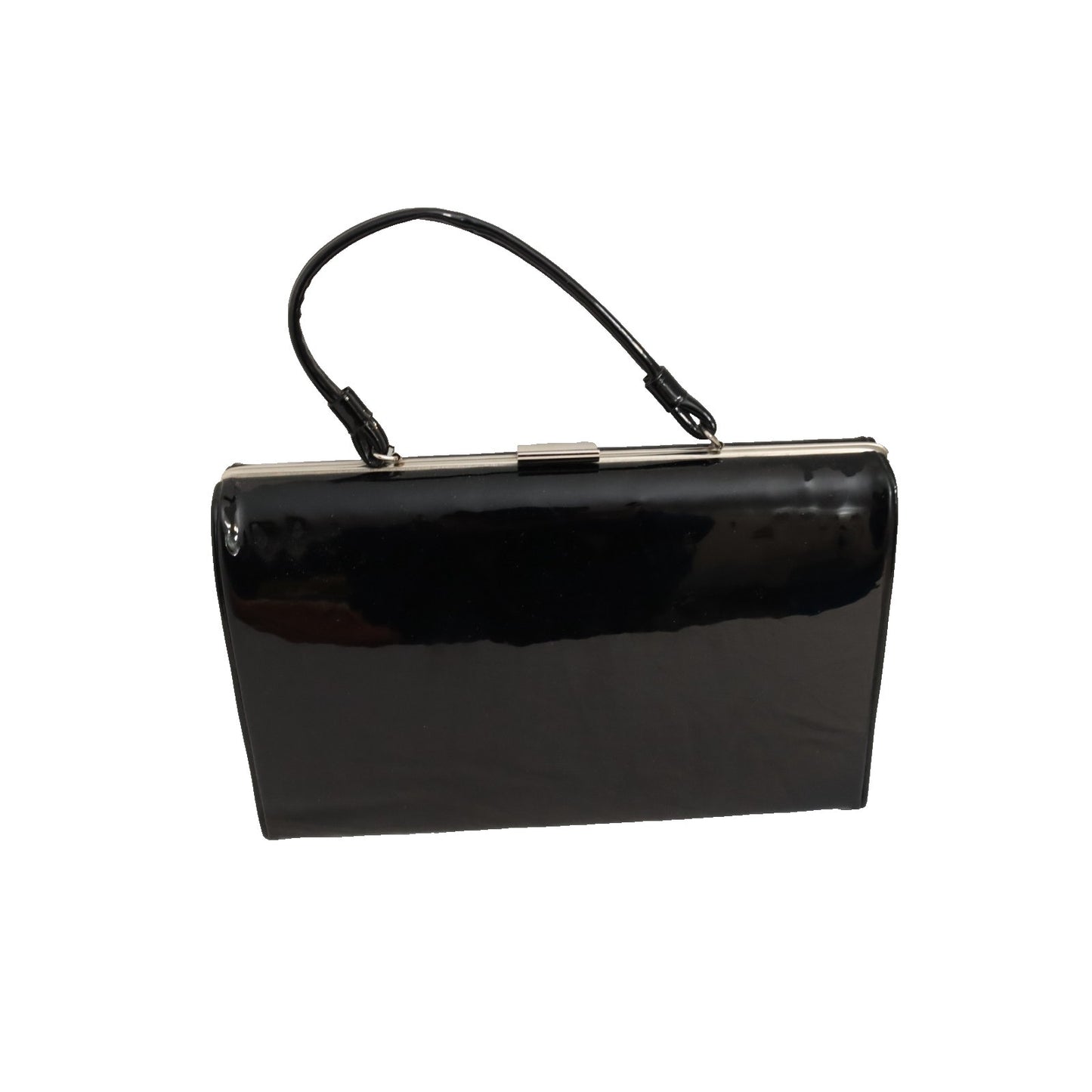 Vintage Dover Black Patent Leather Handbag Made in USA Top Handle Bag