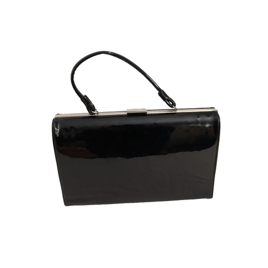 Vintage Dover Black Patent Leather Handbag Made in USA Top Handle Bag