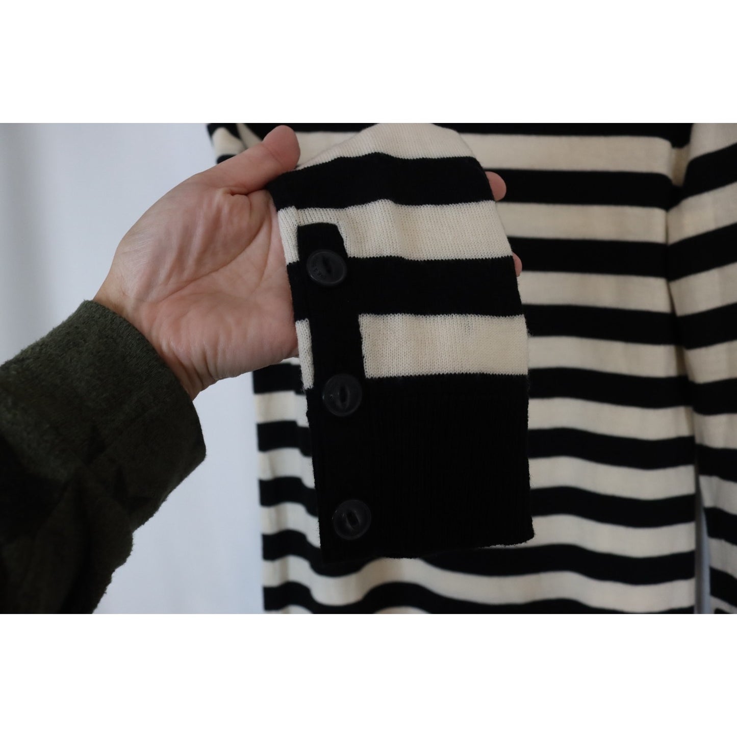 Rag and Bone Small Black White Stripe Dress Long Sleeve