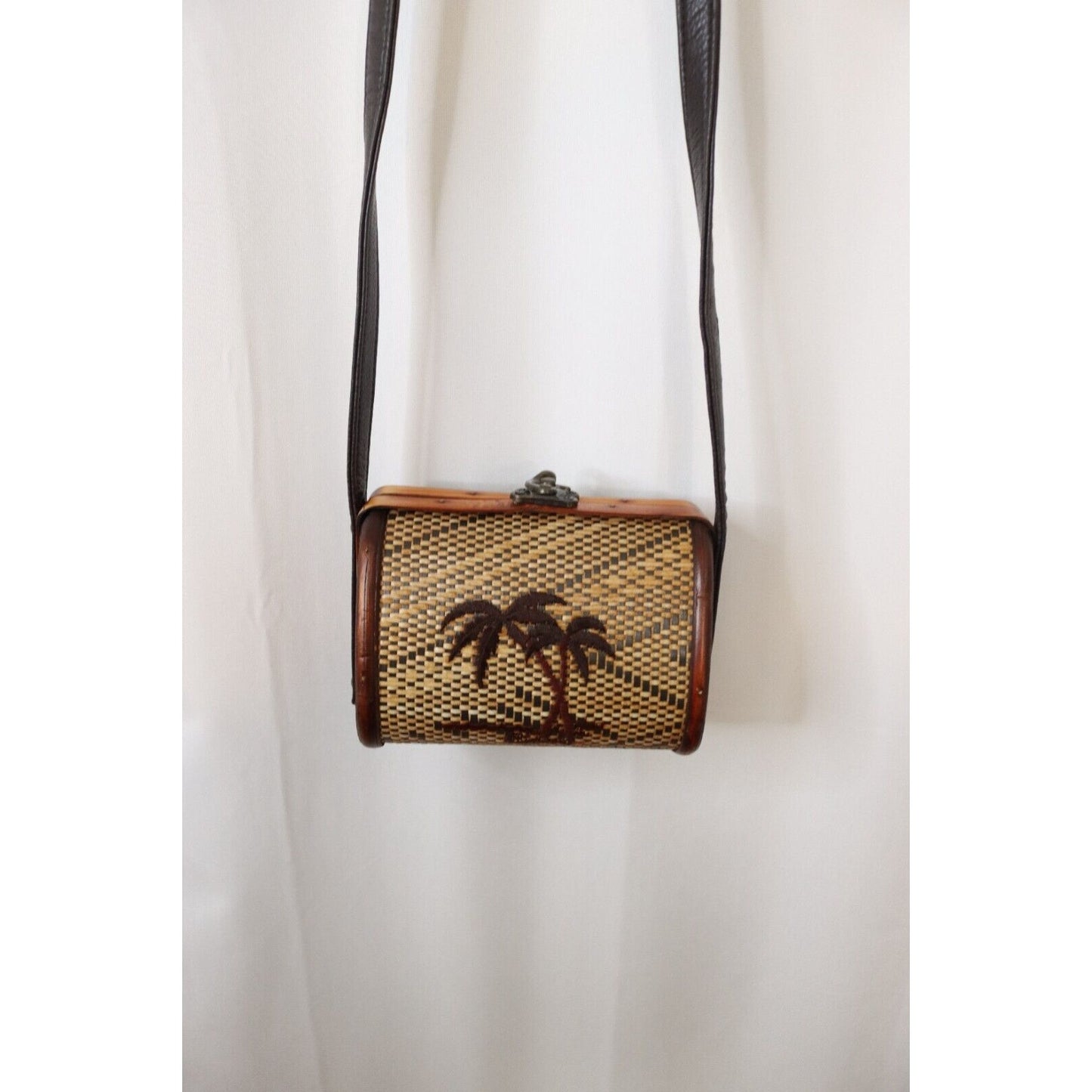 Wood Purse Bamboo Crossbody Palm Tree