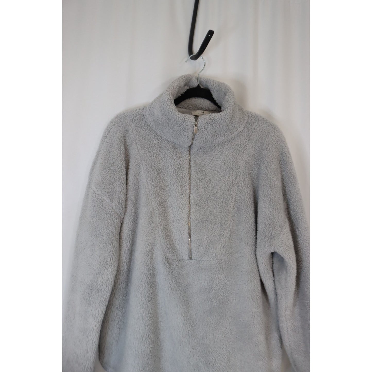 H Halston Studio Large Grey Sweater 1/2 Zip