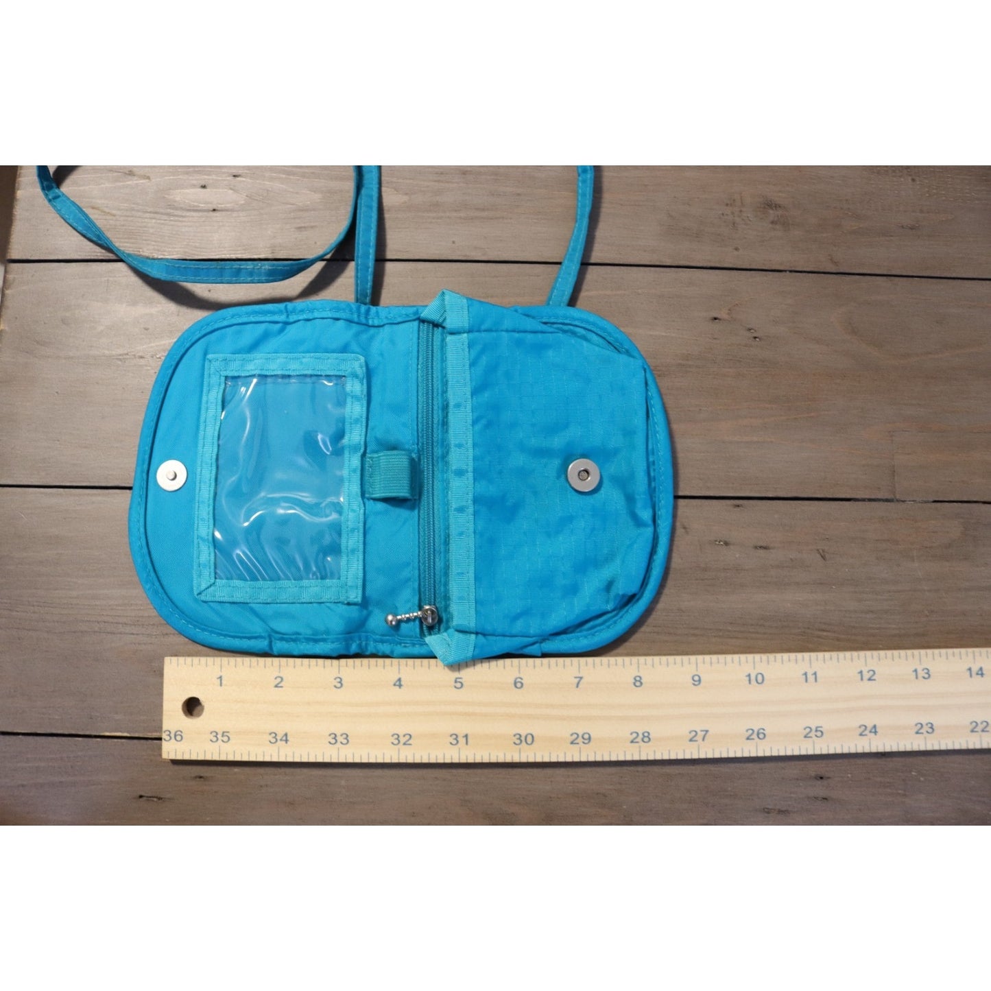 Baggallini Small Crossbody Bag Teal ID Pocket Pen Holder