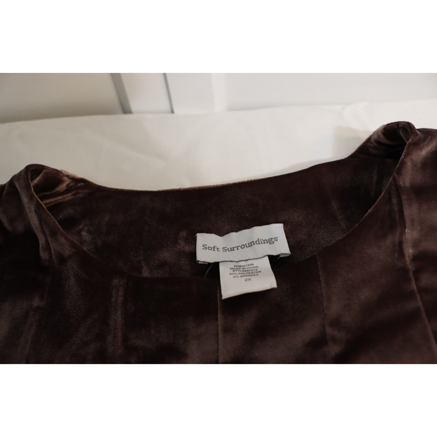 Soft Surrounding 2X Velvet Shiny Tunic Top Long Sleeve