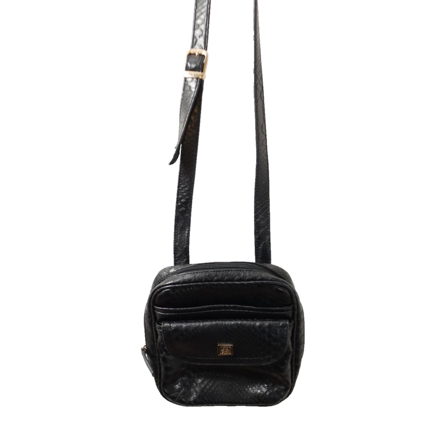 Liz Clairborne Black Crossbody Purse Crocodile Print