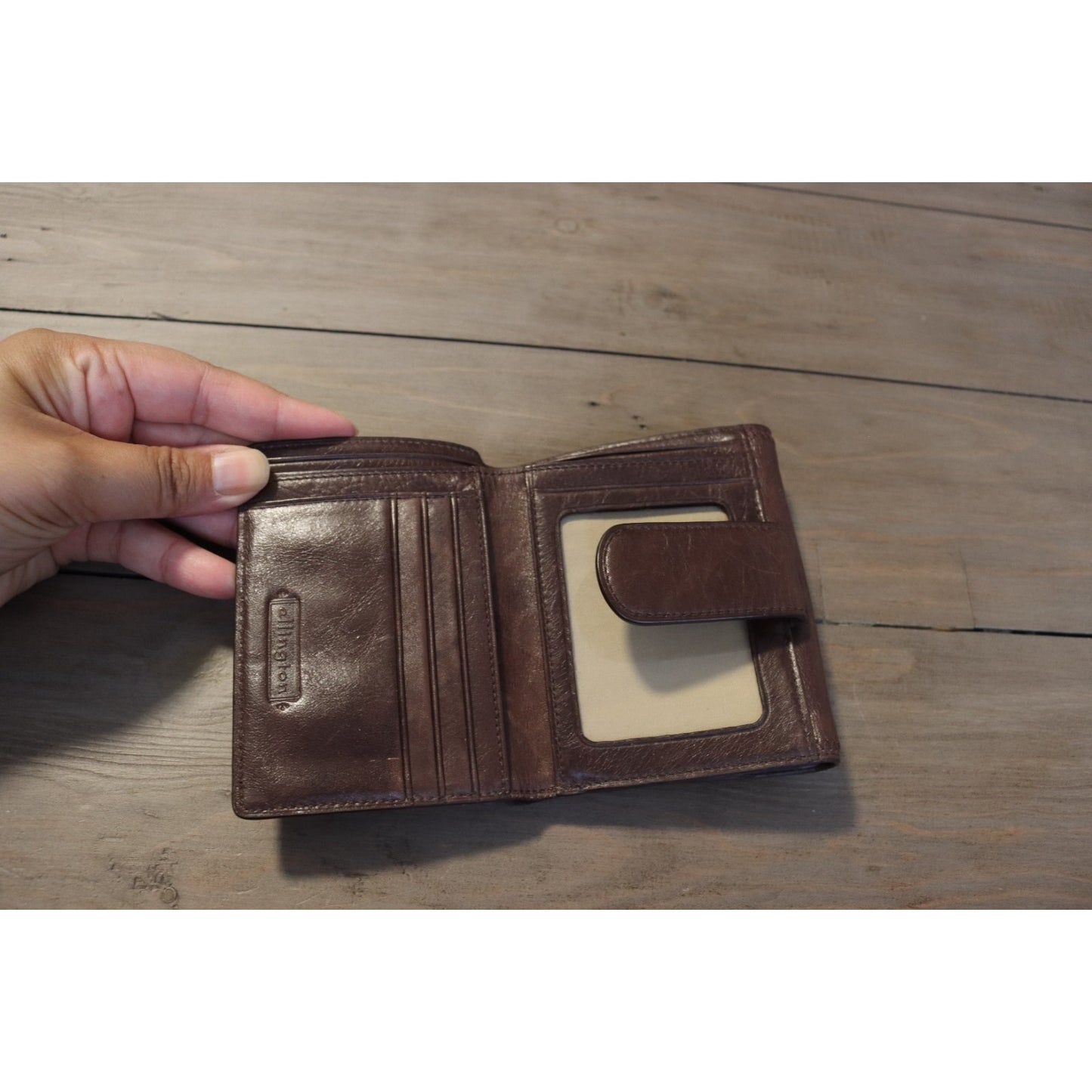 Ellington Leather Two Tone Wallet Pink and Brown