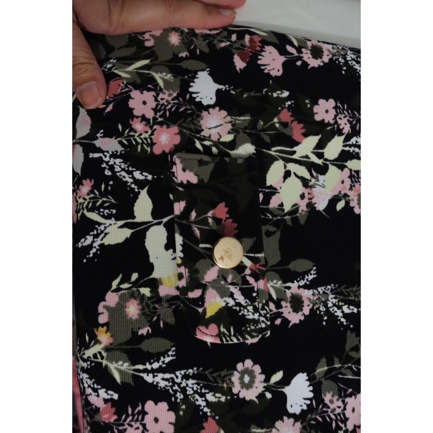 Inc International Concept 1X Black and Floral Sleeveless Polyester/Spandex