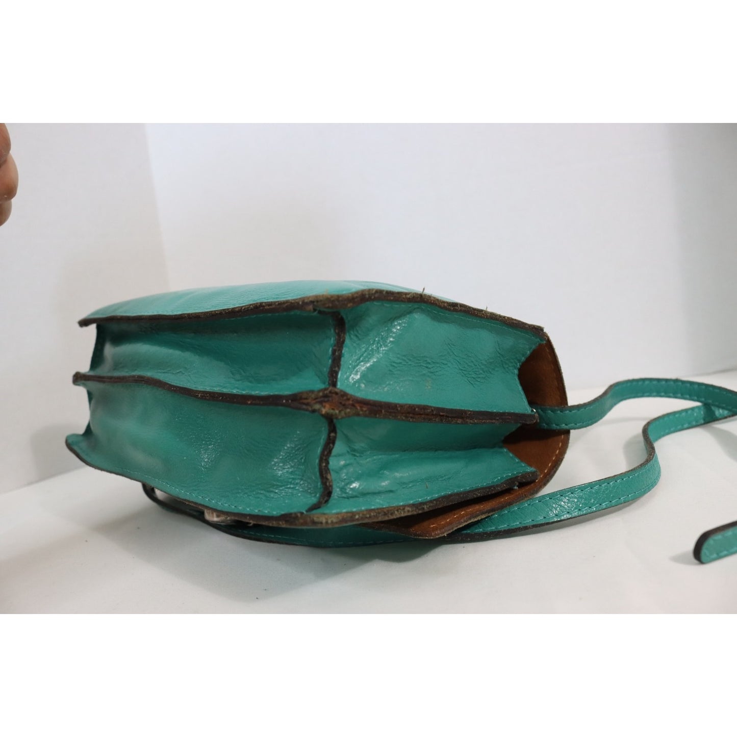 Patricia Nash Lanza Green Crossbody Leather Bag Silver Hardware (38)