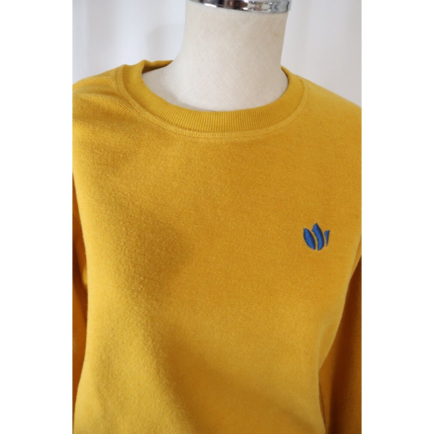 Dutch Bros Yellow Sweater Size Small Cotton Long Sleeve