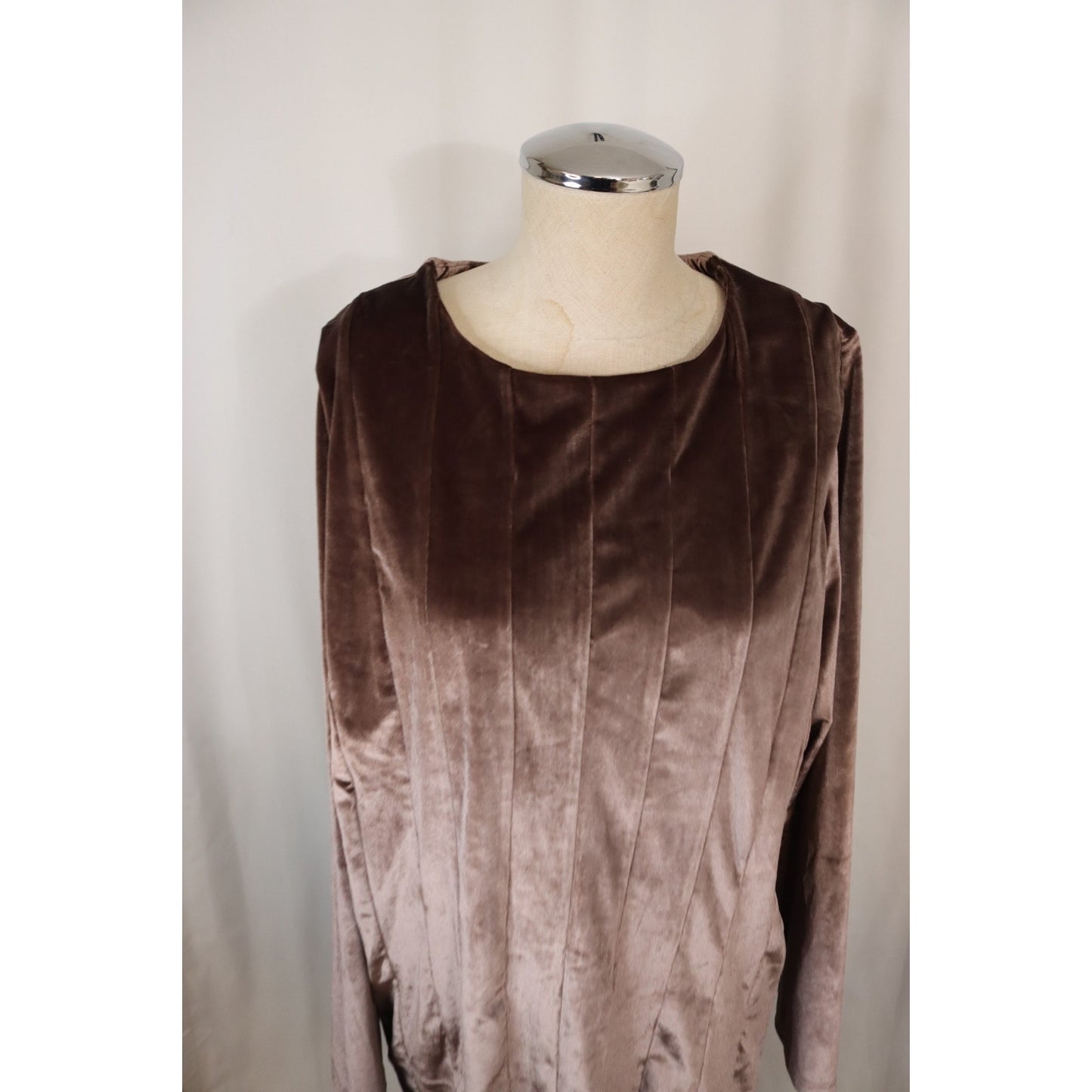 Soft Surrounding 2X Velvet Shiny Tunic Top Long Sleeve