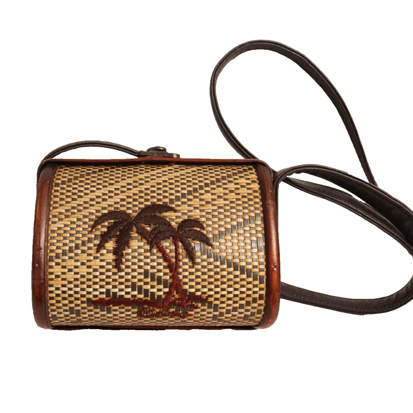 Wood Purse Bamboo Crossbody Palm Tree