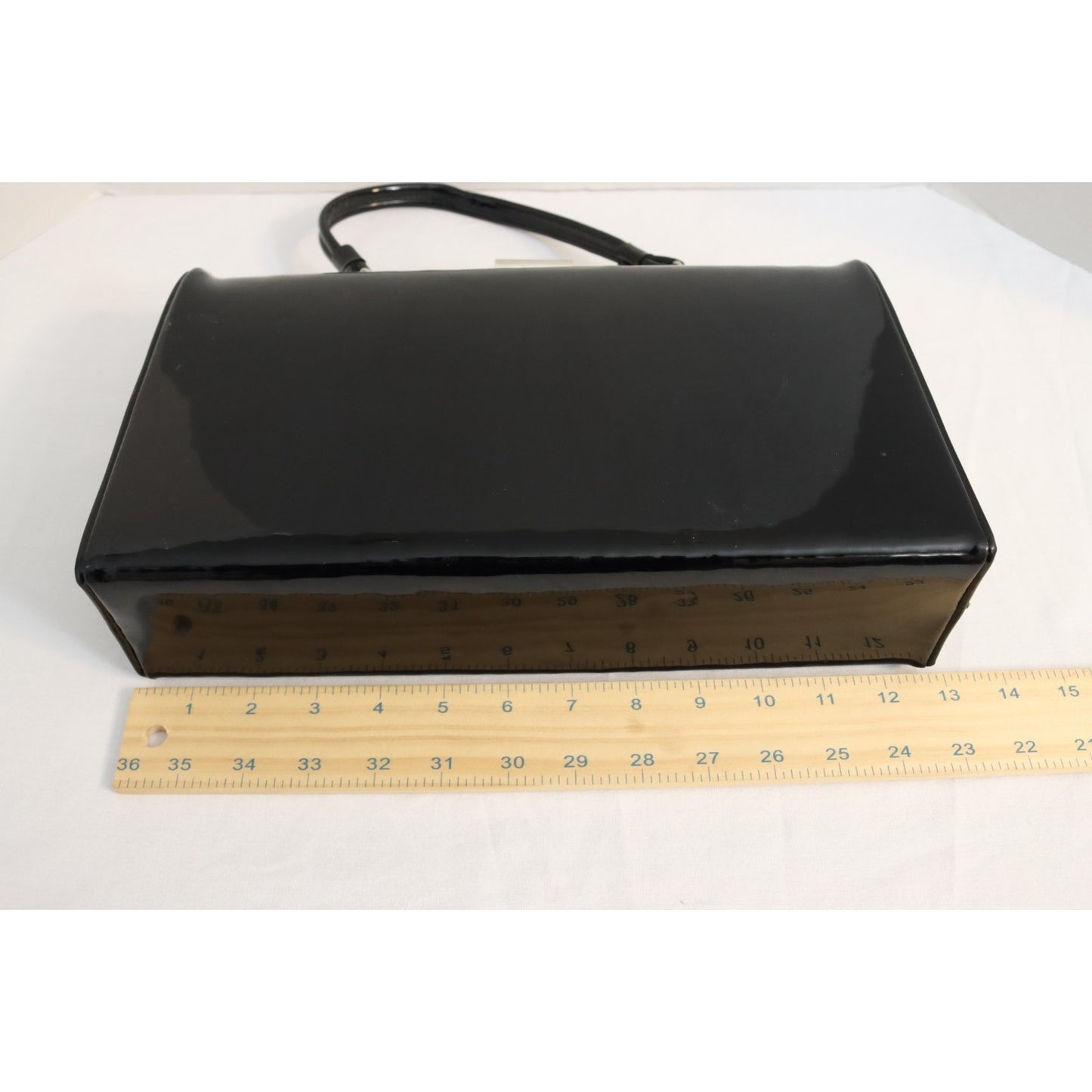Vintage Dover Black Patent Leather Handbag Made in USA Top Handle Bag