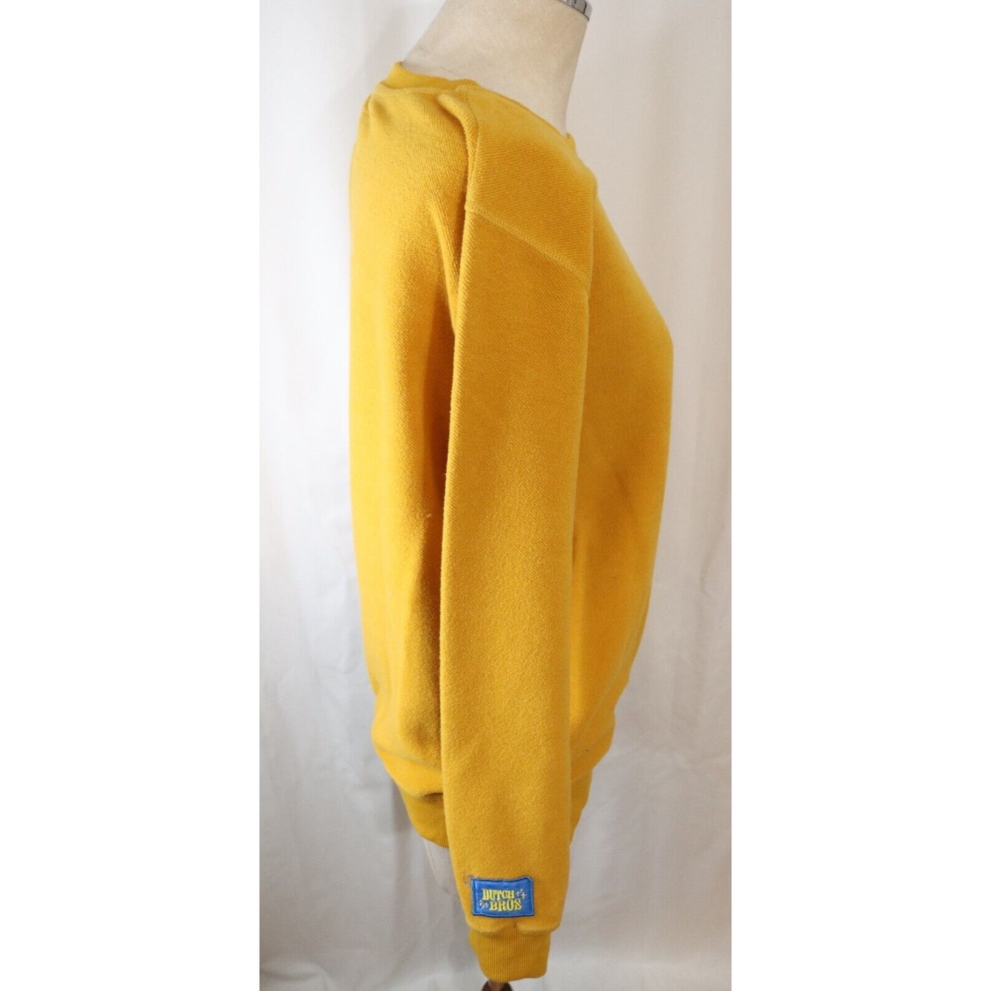 Dutch Bros Yellow Sweater Size Small Cotton Long Sleeve