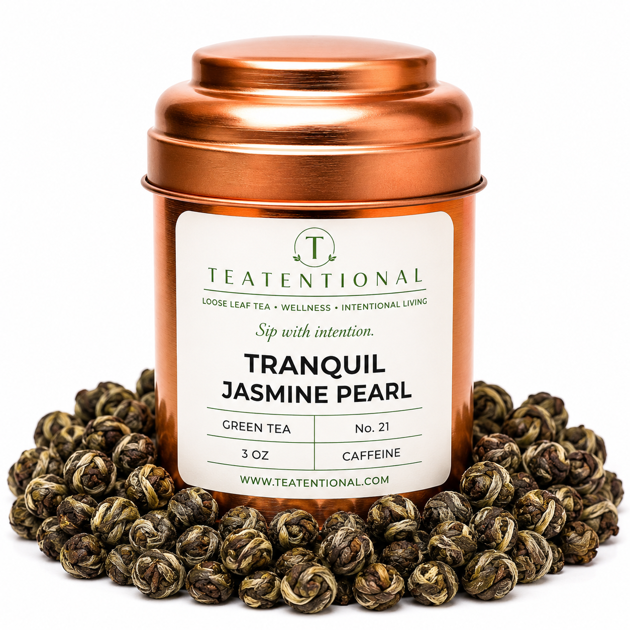 Tranquil Jasmine Pearl Green | Floral Loose Leaf Green Tea