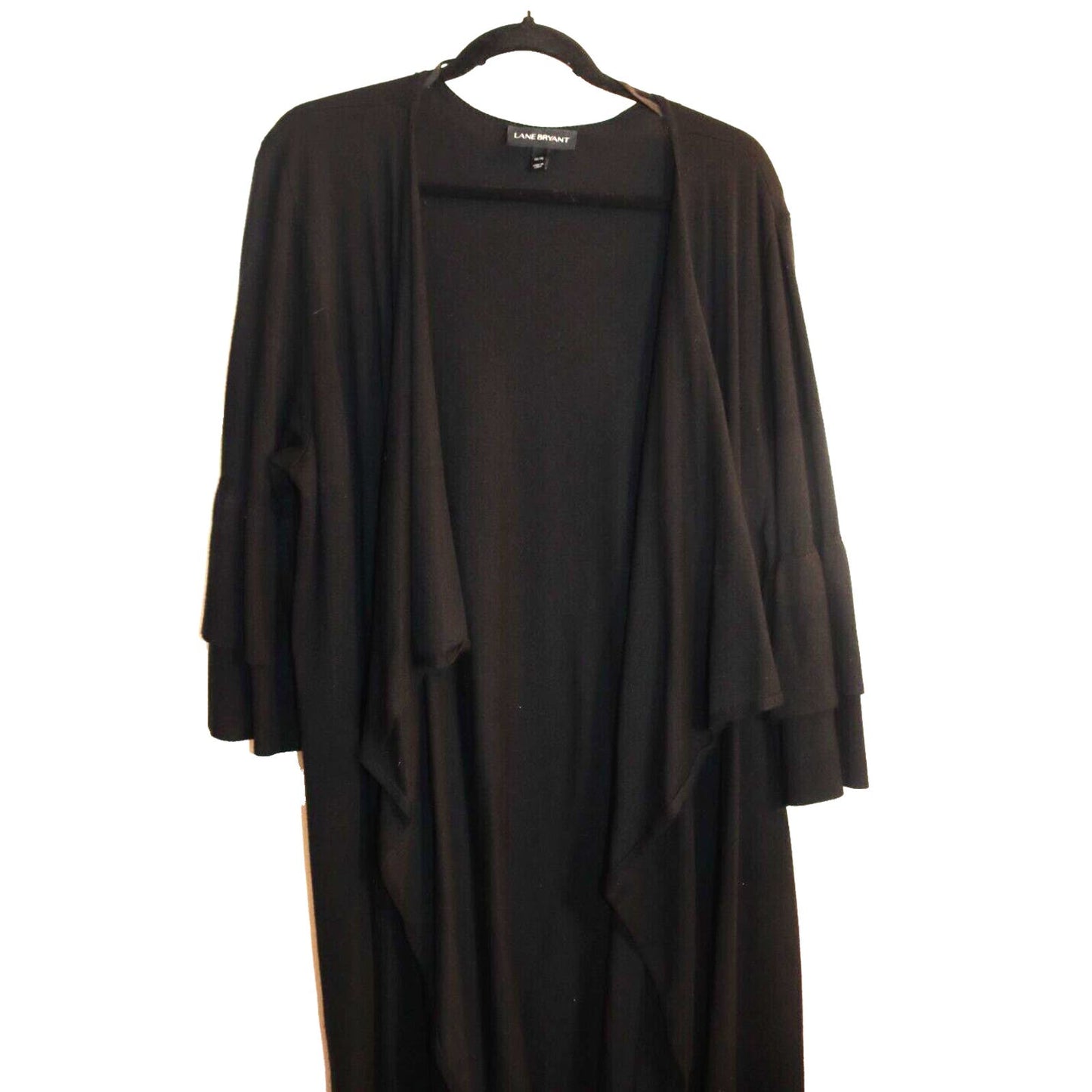 Lane Bryant Black Open Cardigan Waterfall Duster