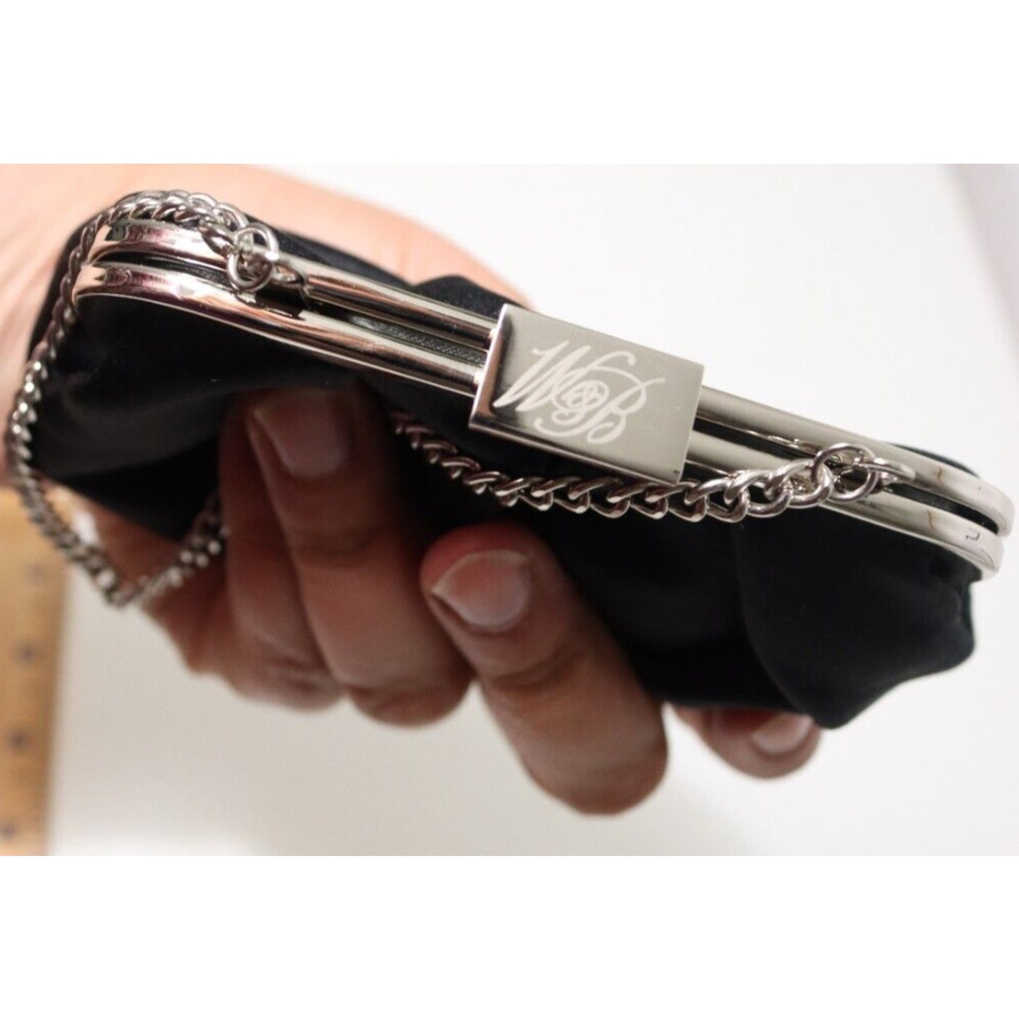 White House Black Market Evening Bag Hidden Chain