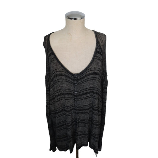 We the Free Boho Long Sleeve Top Medium Black and Grey