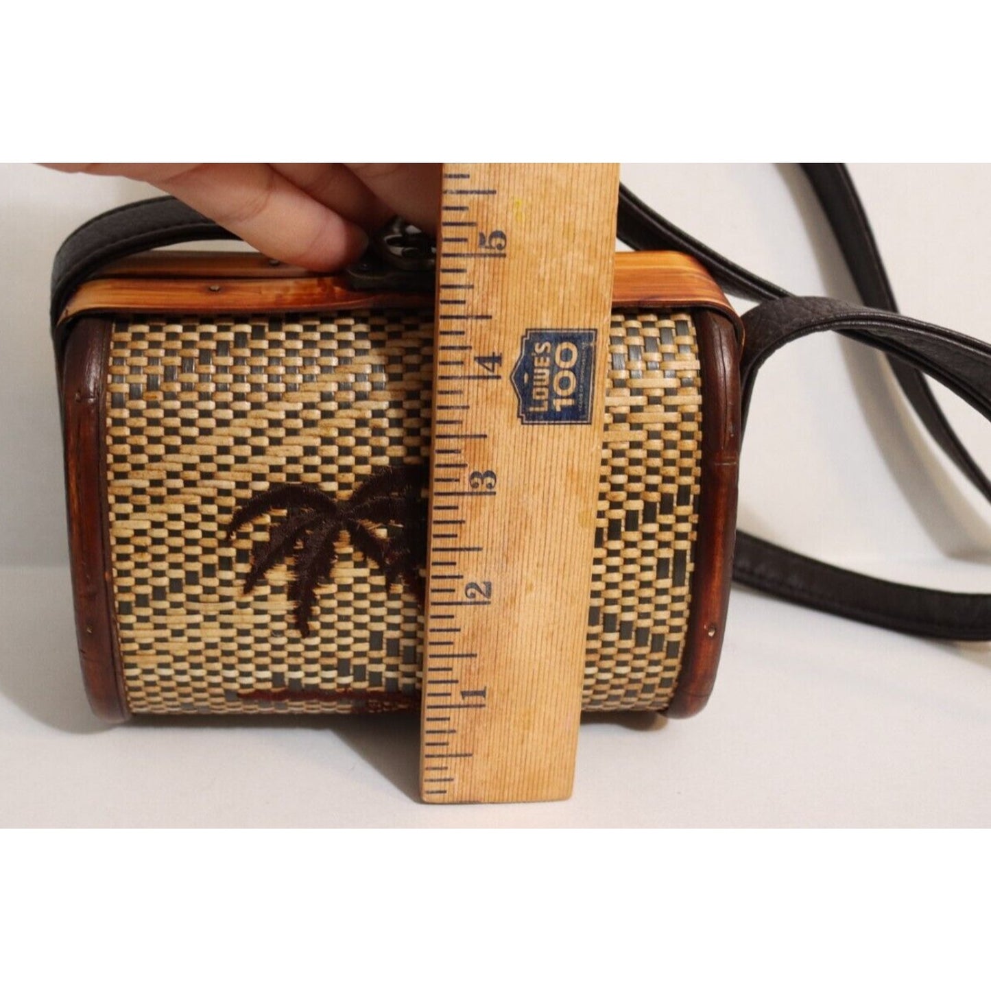 Wood Purse Bamboo Crossbody Palm Tree