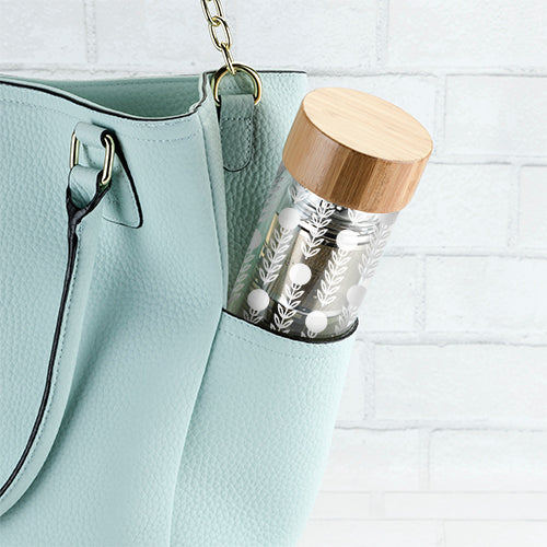 Elegant Glass Travel Infuser Mug 16 oz | Loose Leaf Tea Tumbler