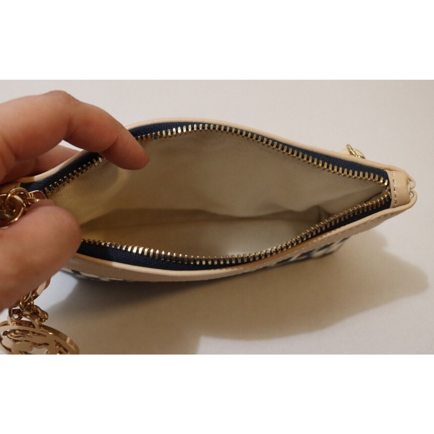 Spartan Wristlet Keychain and Tassel Blue and White