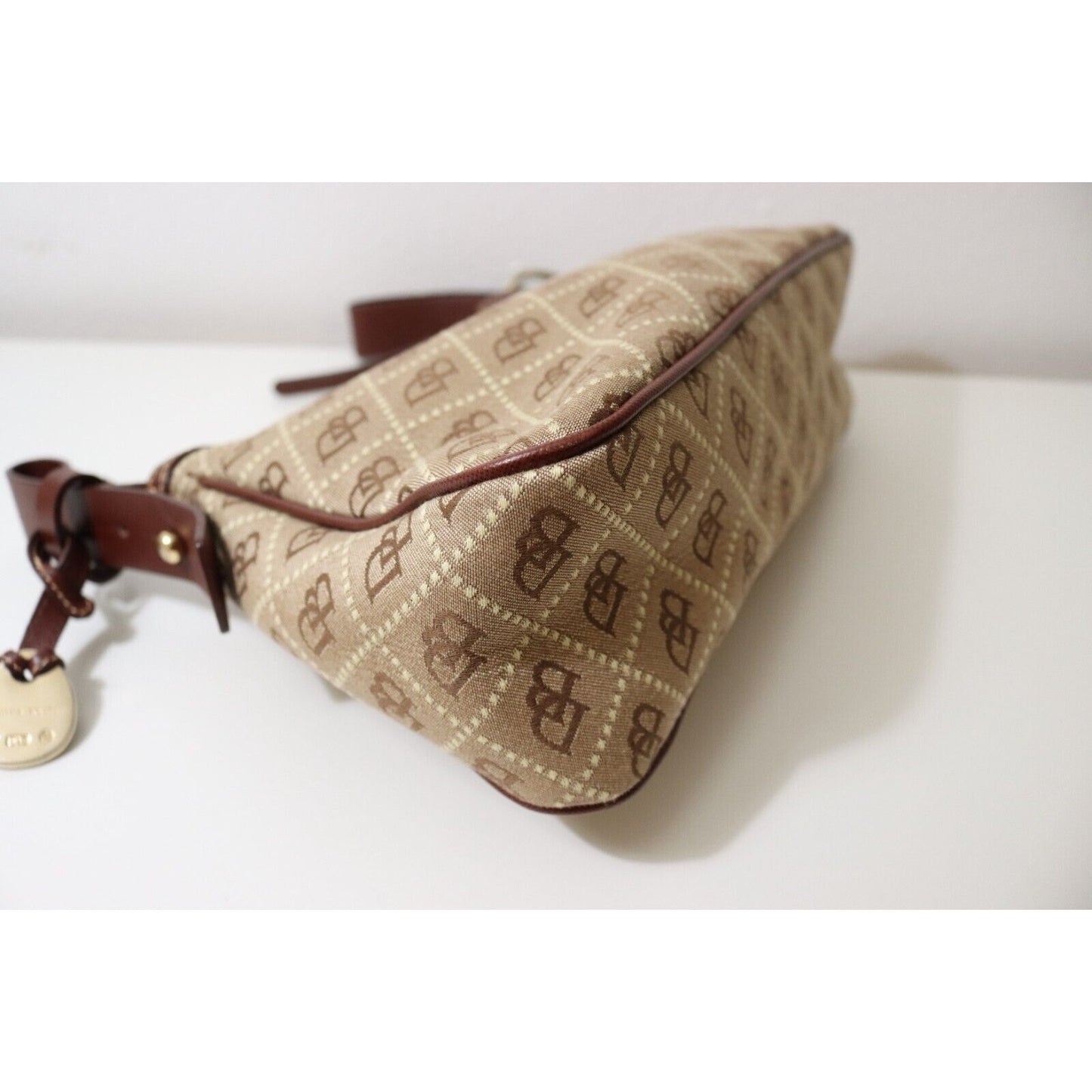 Dooney and Bourke Monogram Brown and Beige Bag Flaw No Strap