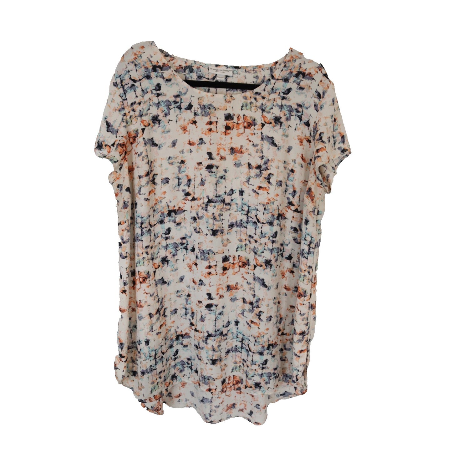 Liz Lange Maternity XXL Top Abstract Short Sleeve Polyester