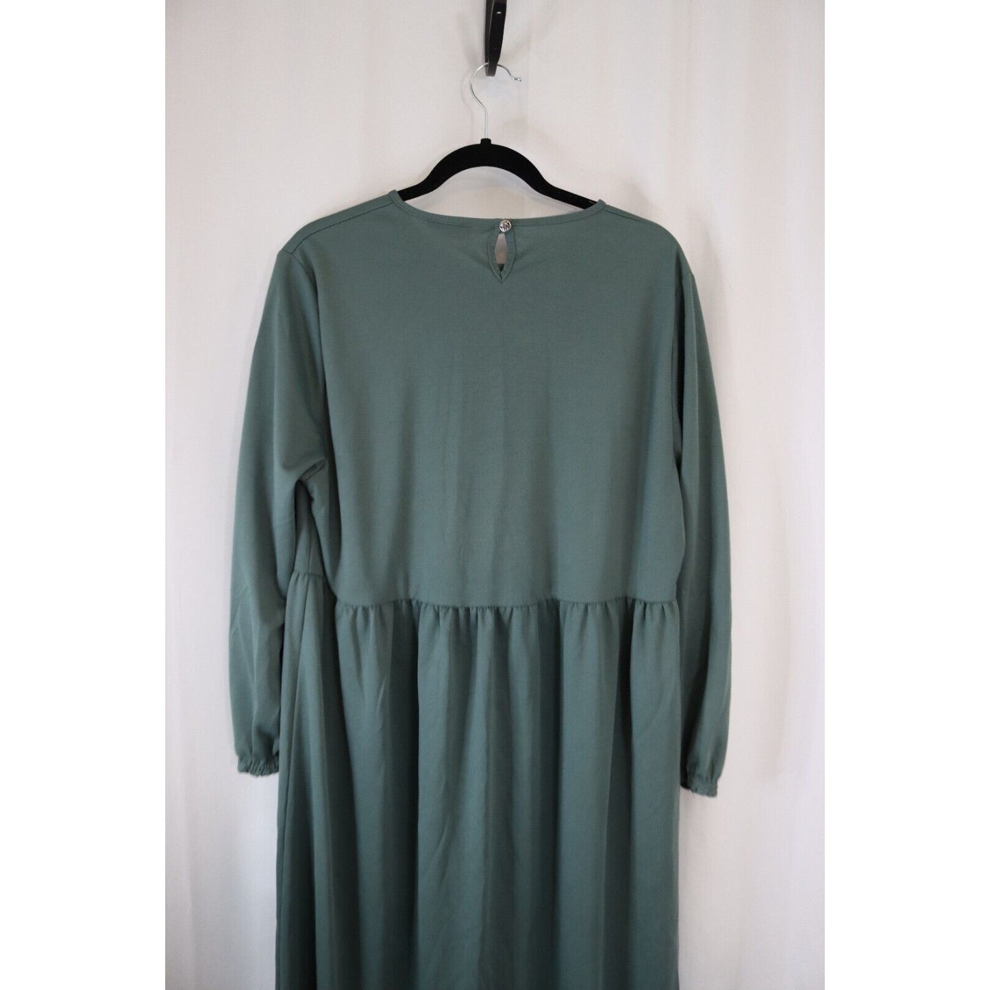 Abaya Green Maxi Dress Long Sleeve ECESUN 50 Faux Button