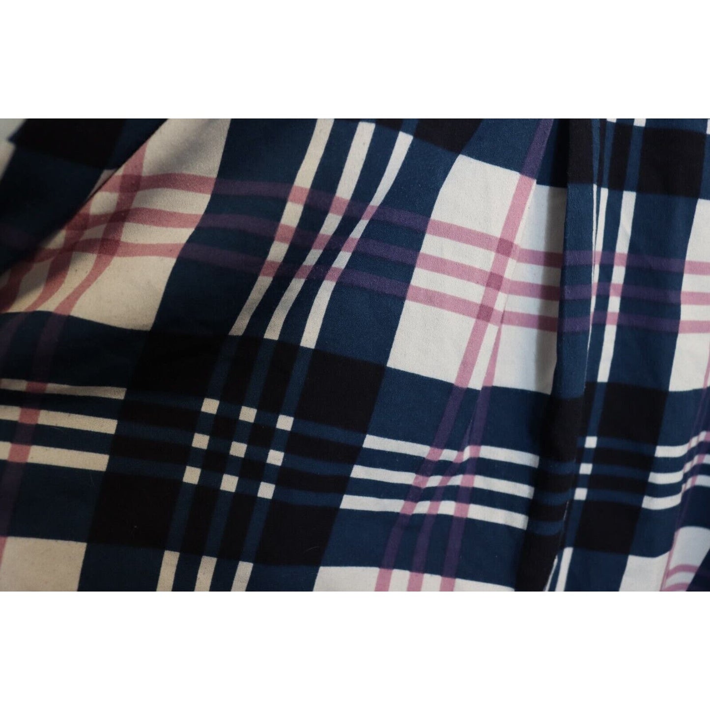 Lane Bryant Navy Pink White Plaid Long Sleeved Top Size 26/28