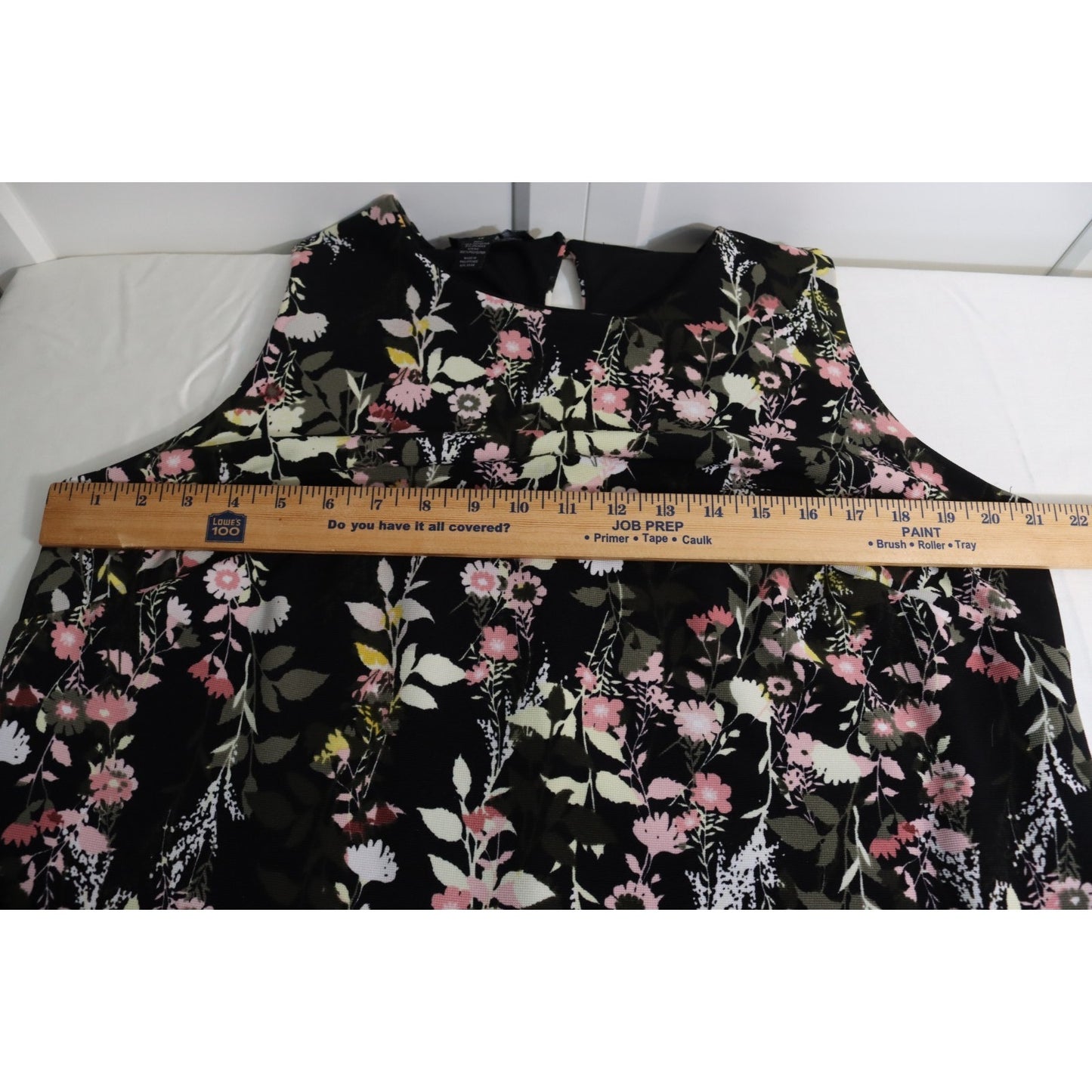 Inc International Concept 1X Black and Floral Sleeveless Polyester/Spandex