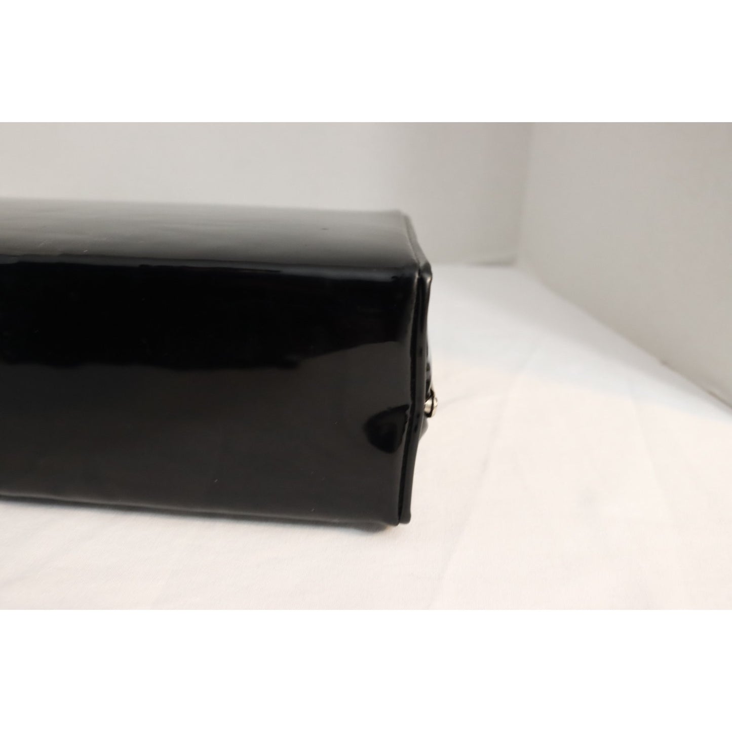 Vintage Dover Black Patent Leather Handbag Made in USA Top Handle Bag