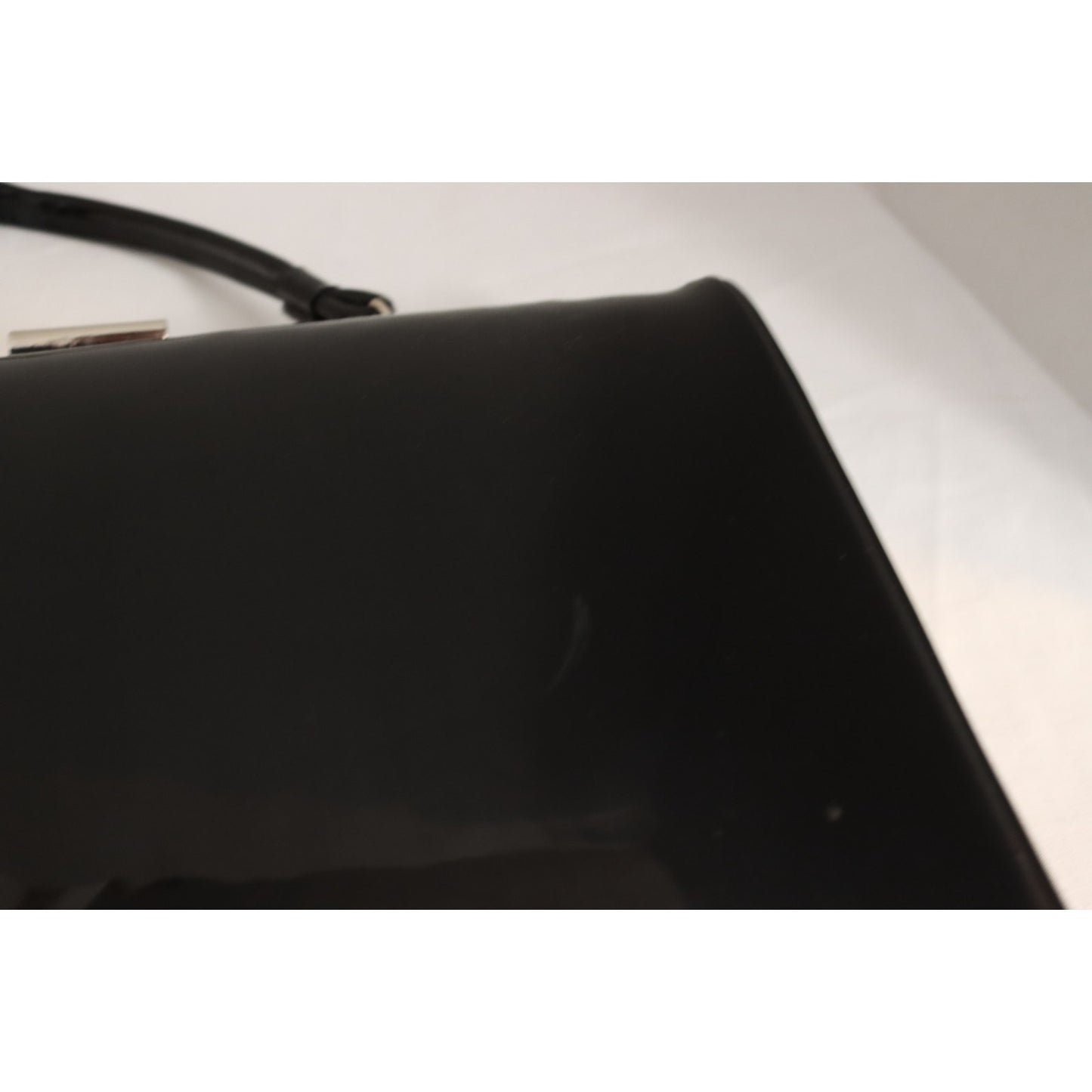 Vintage Dover Black Patent Leather Handbag Made in USA Top Handle Bag