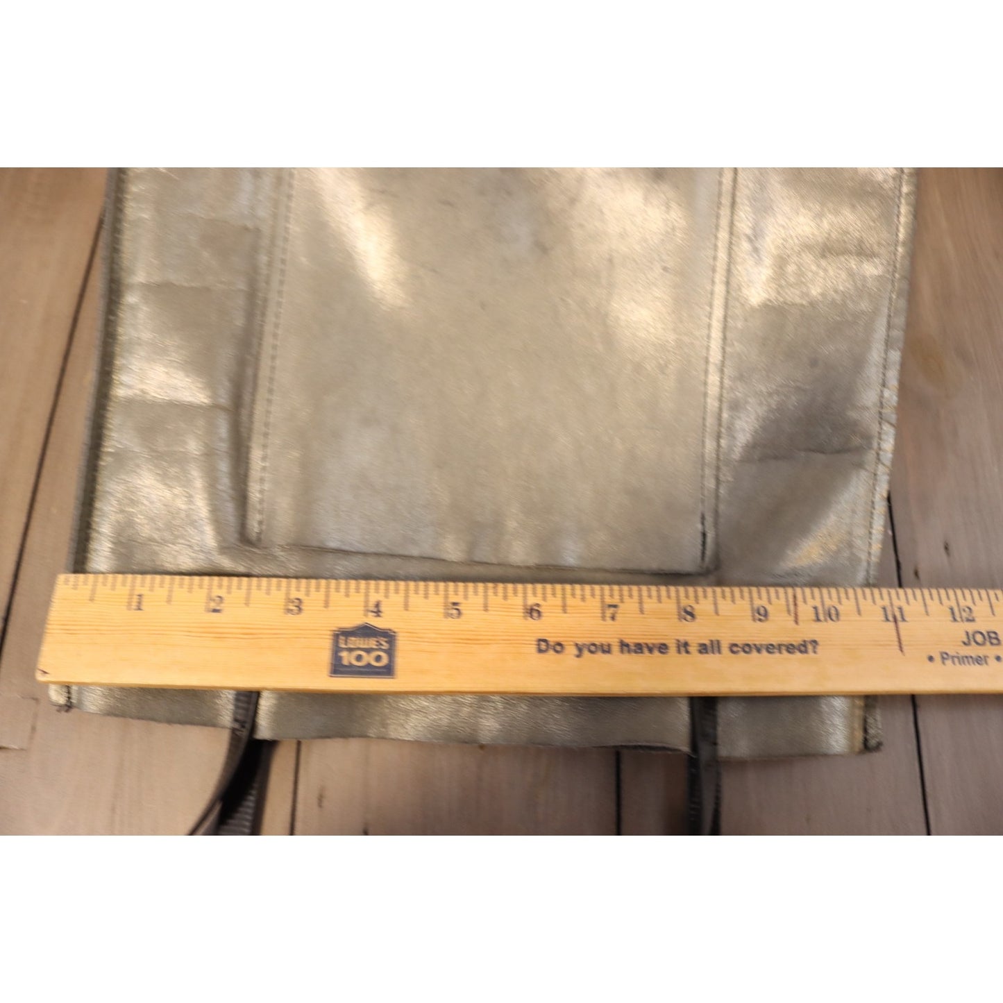 Brooklyn Industries Grey Metallic Tote Bag Leather Floppy